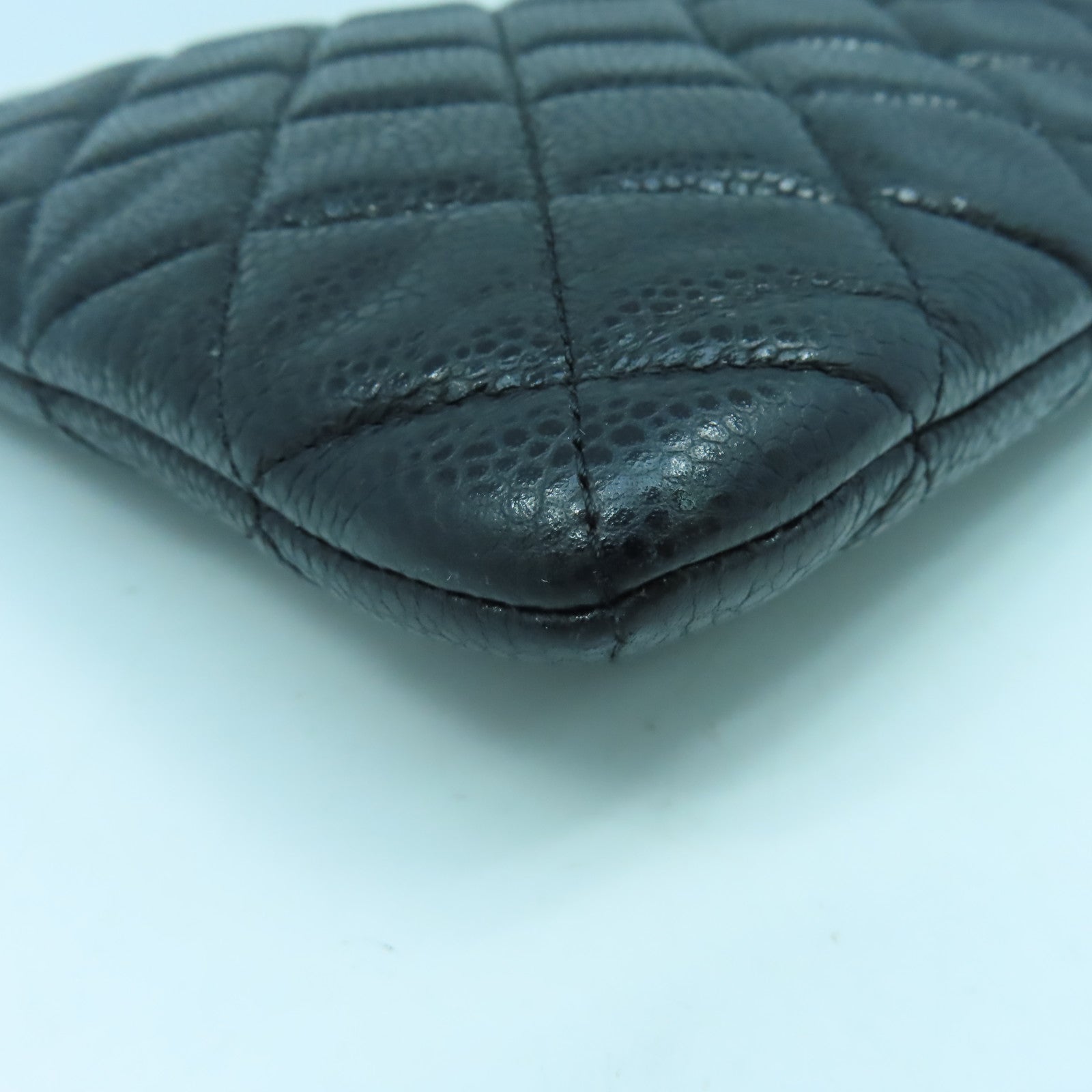 CHANEL 【激減優惠】菱格Caviar皮革Clutch Bag銀扣手拿包黑色