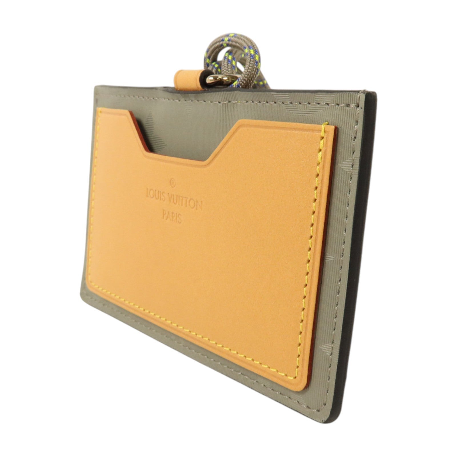 LOUIS VUITTON Monogram Titanium Cosmos Id Holder Necklace Card Wallet卡片套