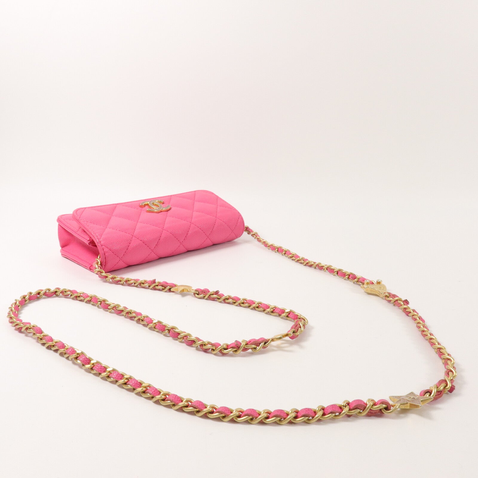 CHANEL 牛皮皮革Chain Shoulder鏈帶肩背袋