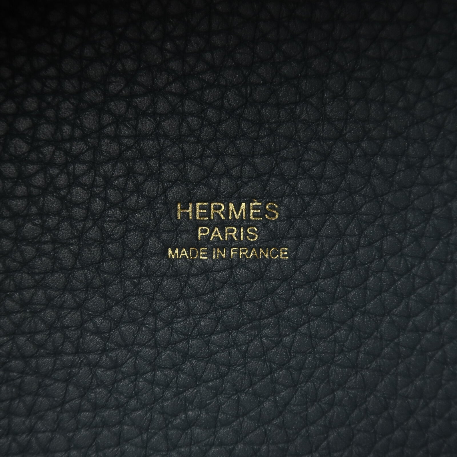 HERMES Clemence皮革Picotin PM金扣手挽袋Bleu Orage