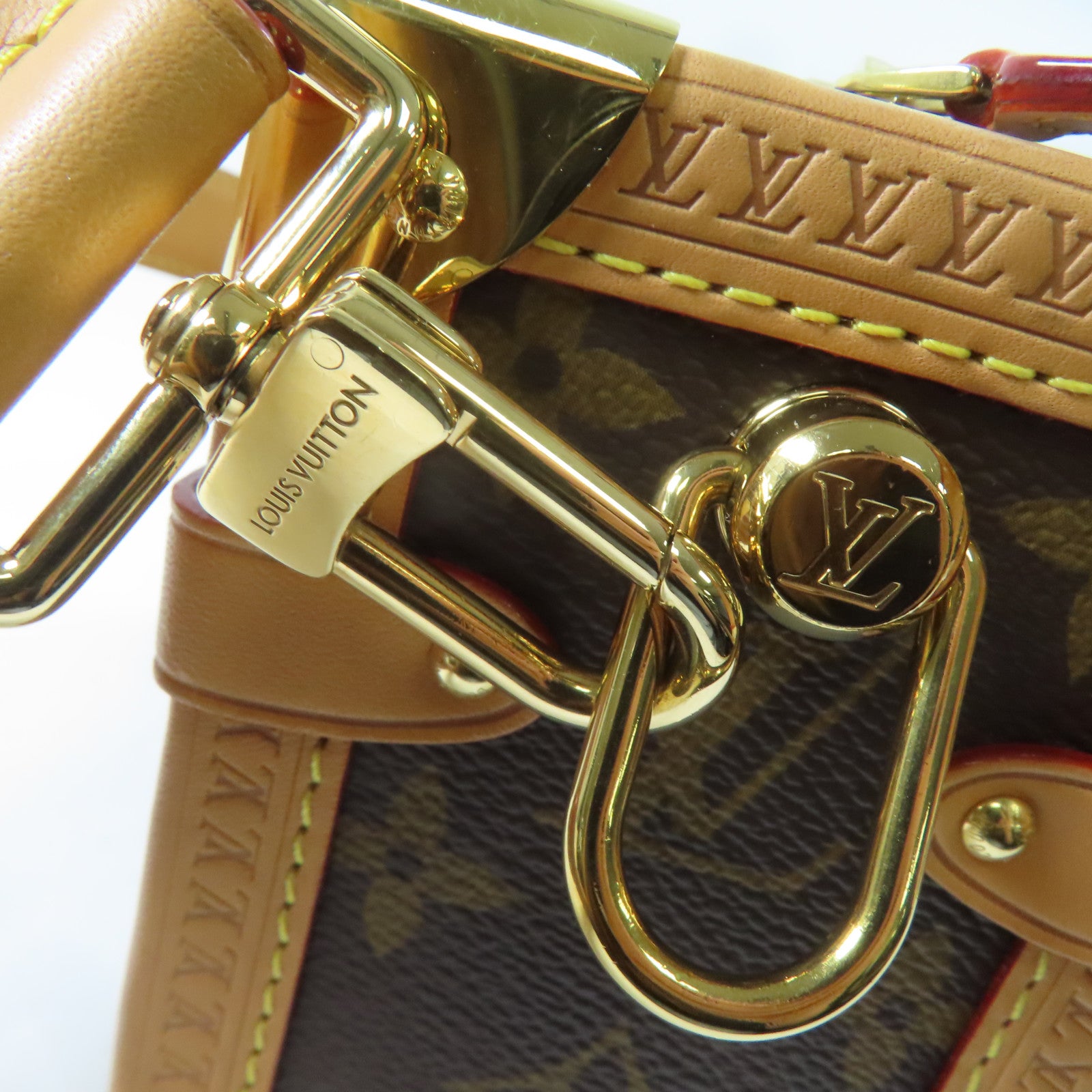 LOUIS VUITTON Monogram Side Trunk MM金扣手挽肩背兩用袋啡色