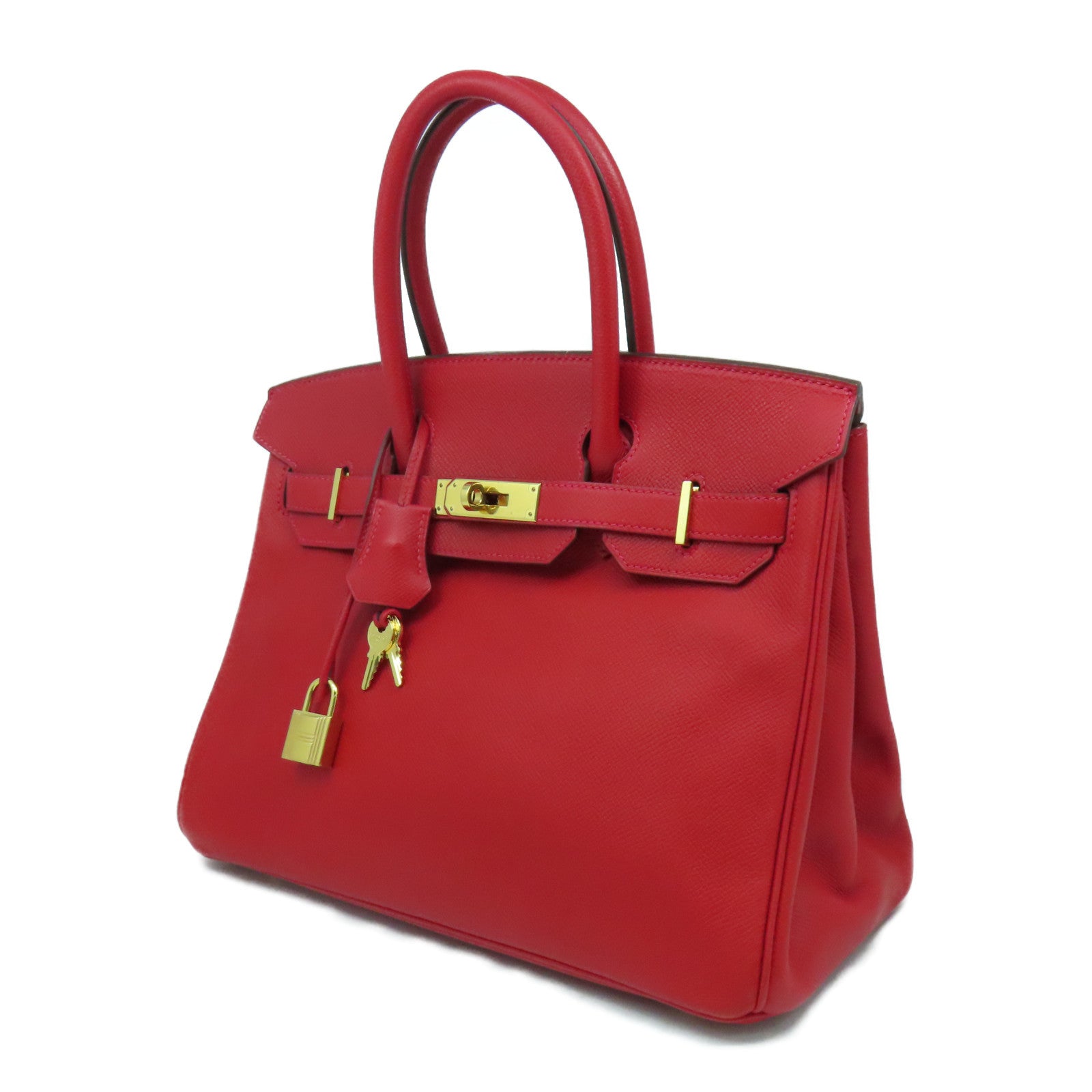 HERMES 【激減優惠】Epsom皮革Birkin 30金扣手挽袋國旗紅