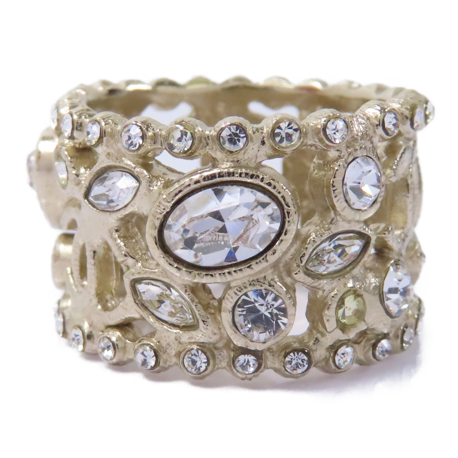 CHANEL 金屬Ring戒指金色US#6.75