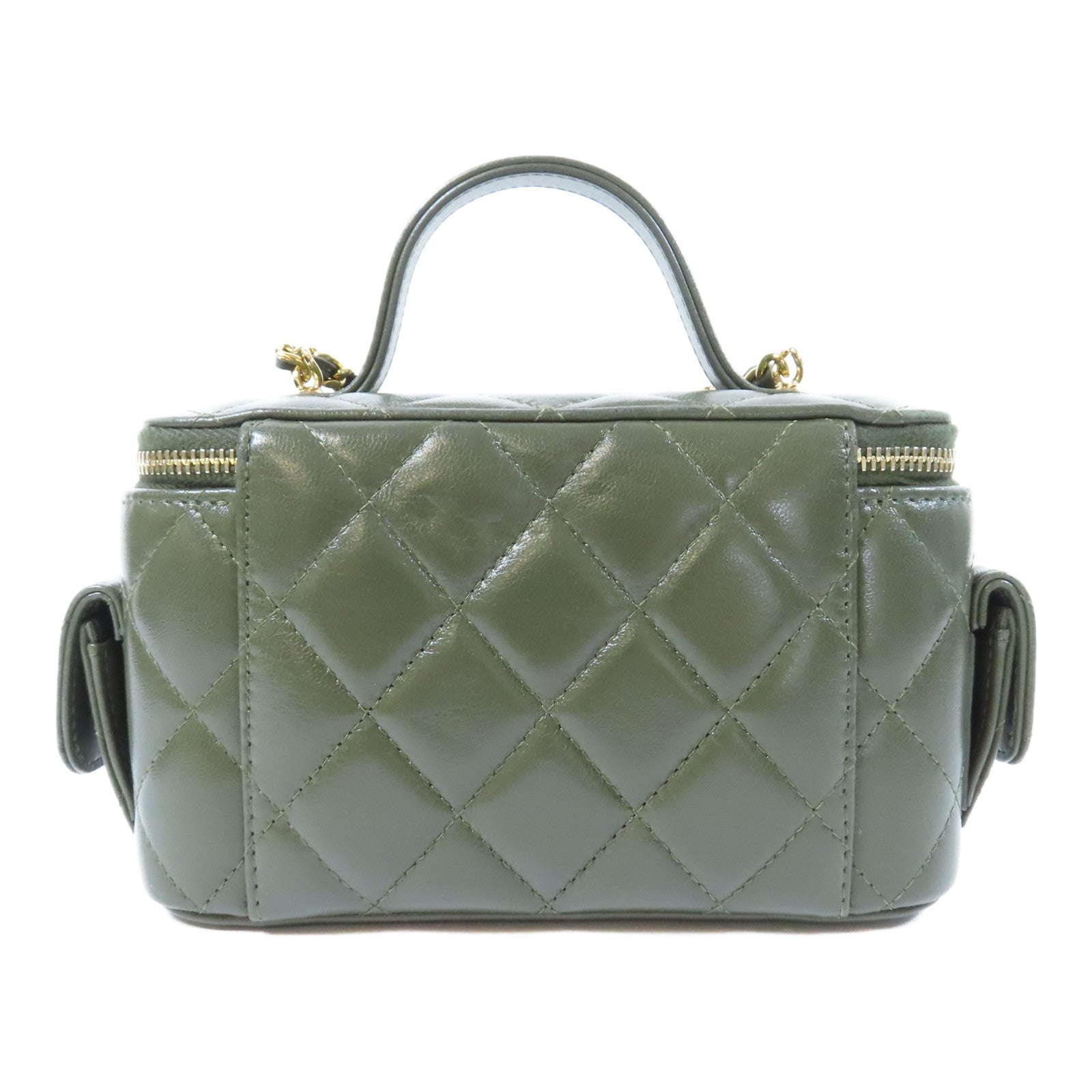 CHANEL 【激減優惠】菱格牛皮皮革Chain Shoulder Bag金扣鏈帶肩背袋綠色
