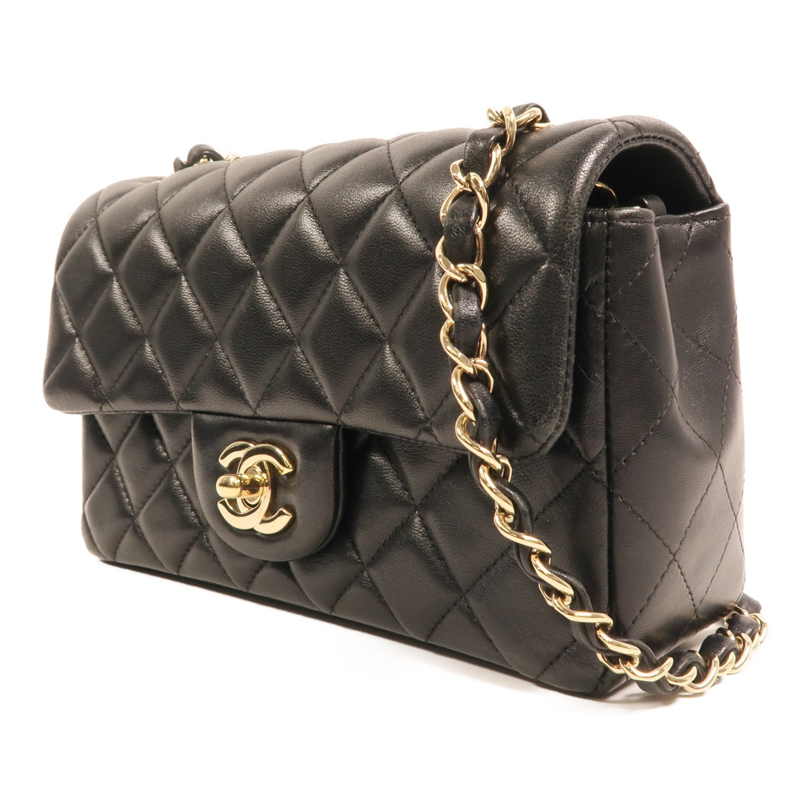 CHANEL 羊皮皮革Classic 20金扣鏈帶肩背袋