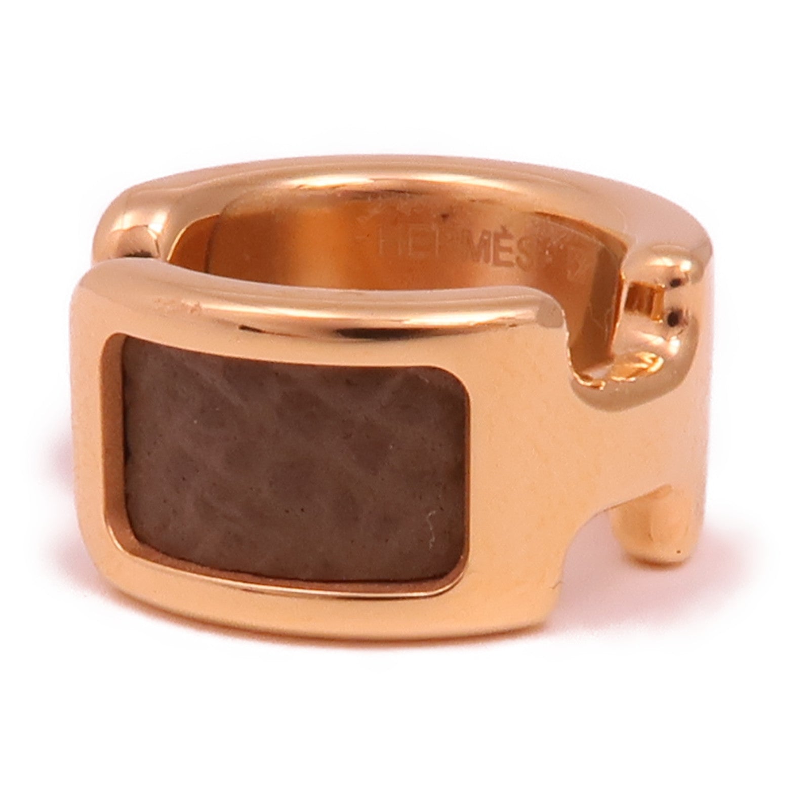 HERMES Madame皮革Olympe Ear Cuff耳夾18 Etoupe