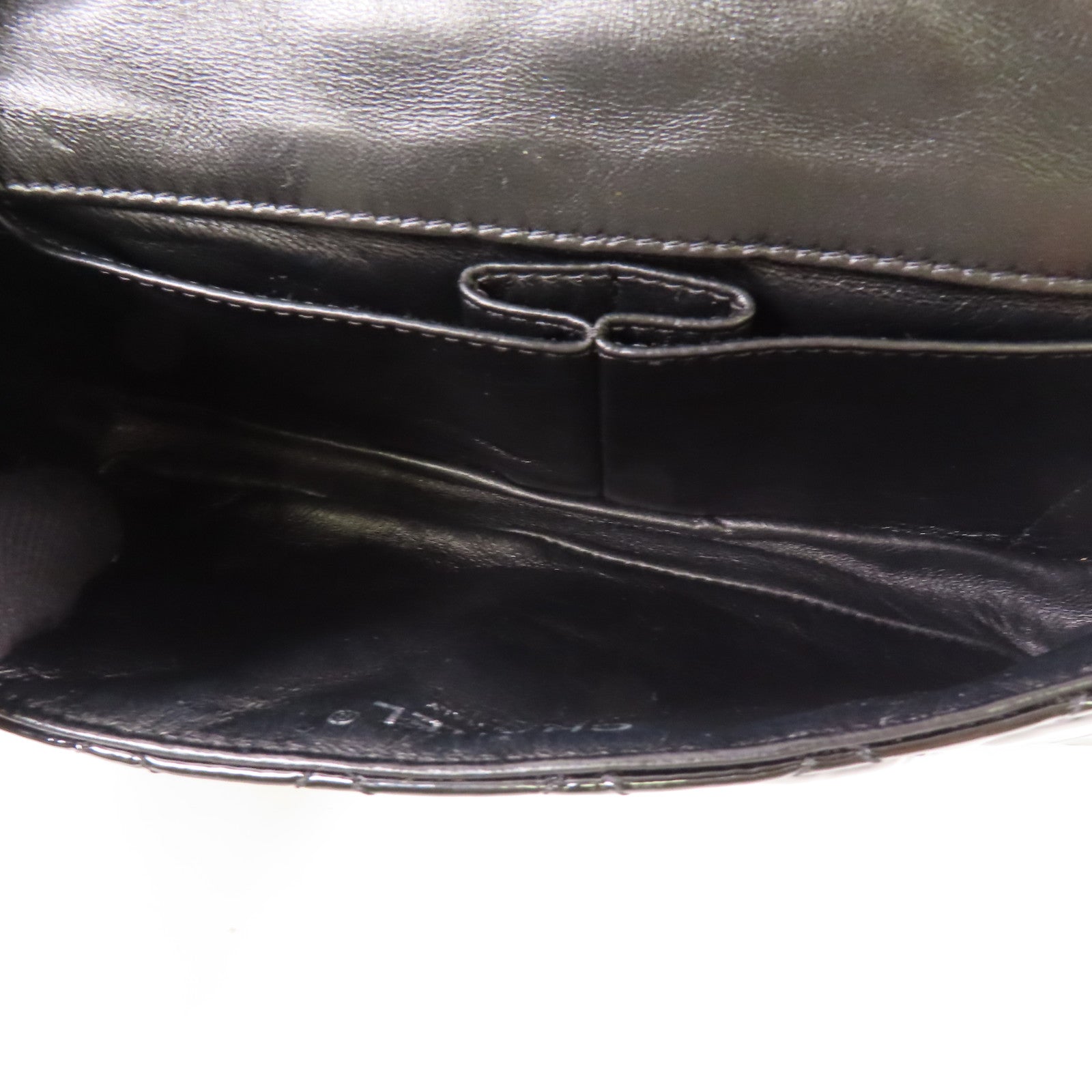 CHANEL 漆皮皮革Chain Shoulder銀扣鏈帶肩背袋
