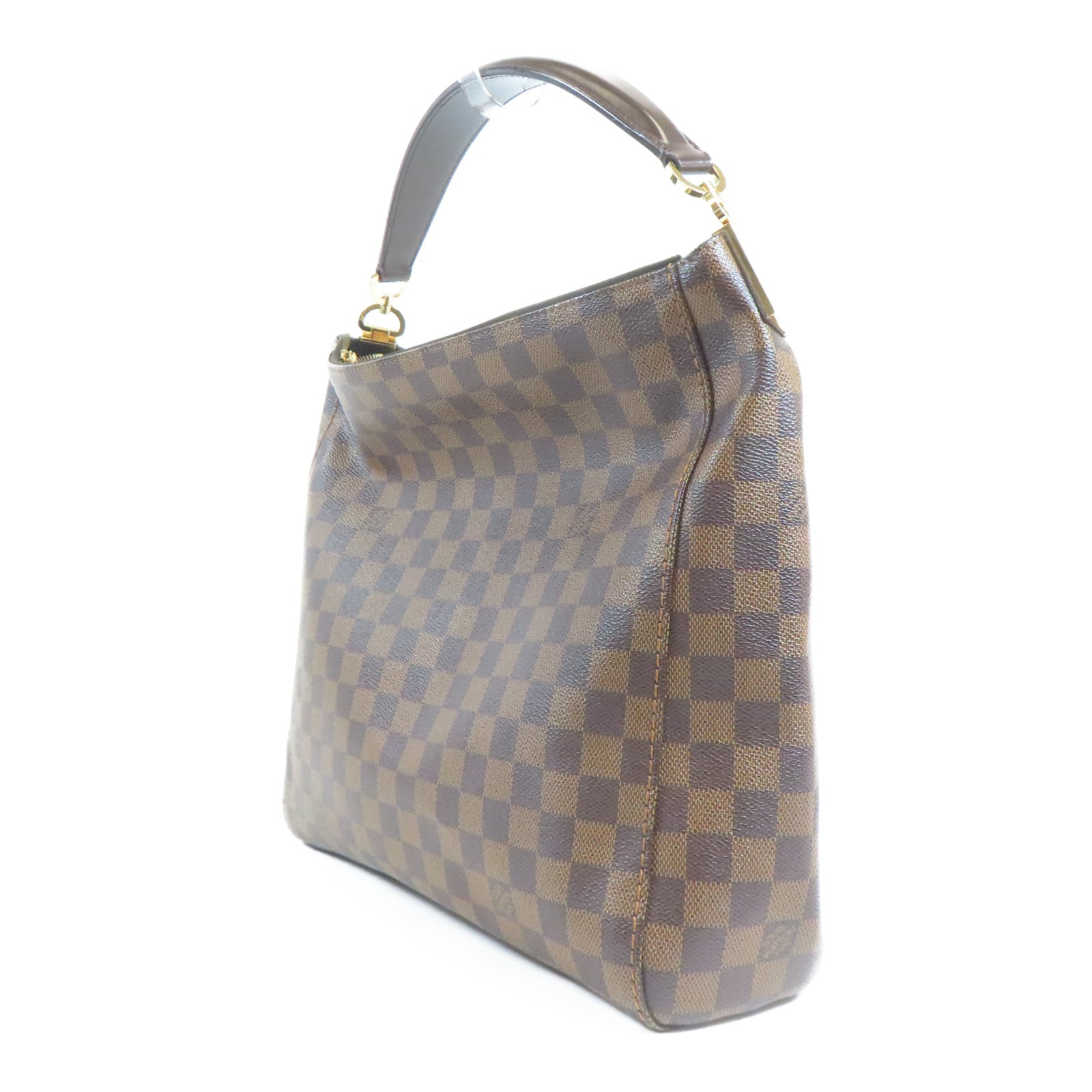 LOUIS VUITTON Damier Portobello PM金扣手挽袋
