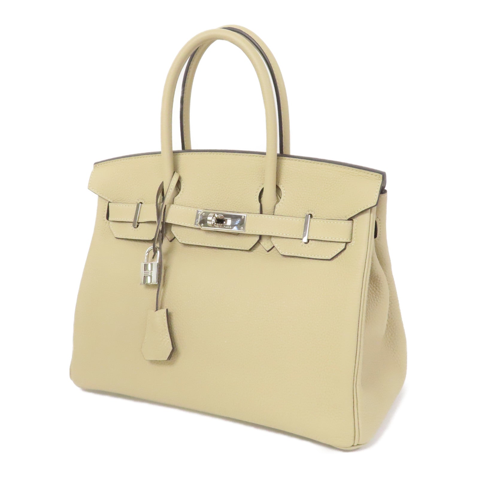 HERMES Togo皮革Birkin 30銀扣手挽袋Trench風衣灰色