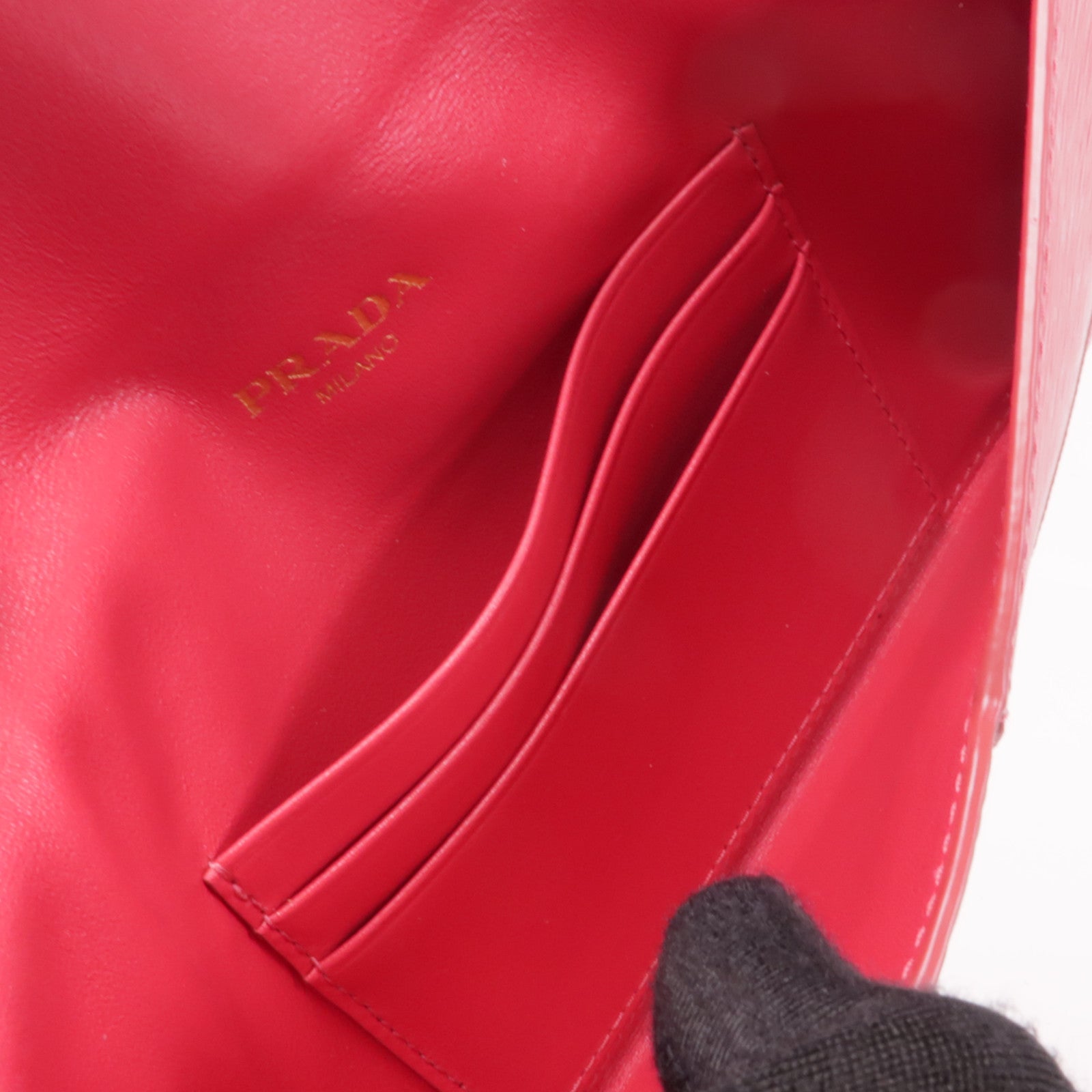 PRADA 牛皮皮革Long Wallet金扣長錢包