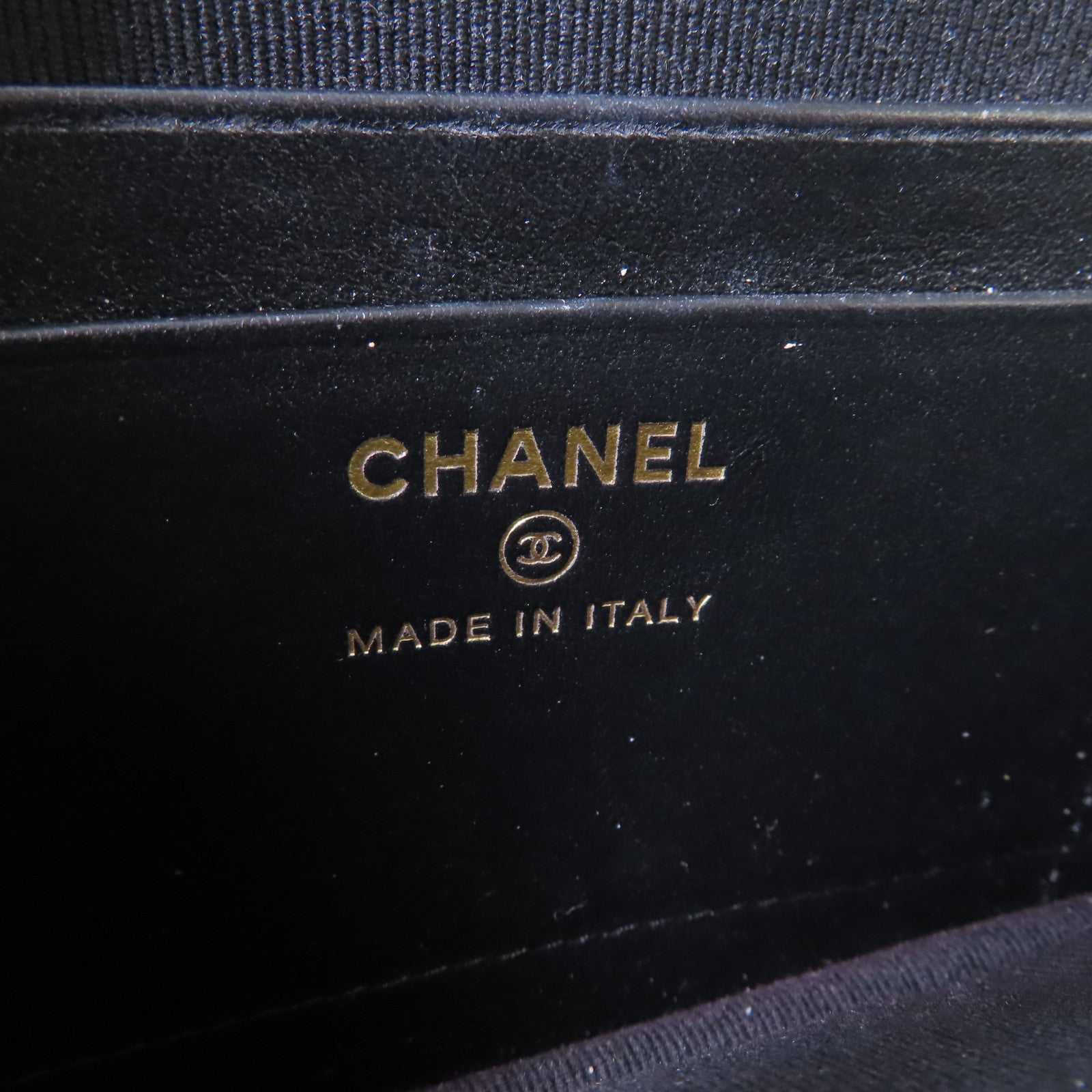 CHANEL 菱格羊皮皮革Chain Shoulder金扣鏈帶肩背袋黑色