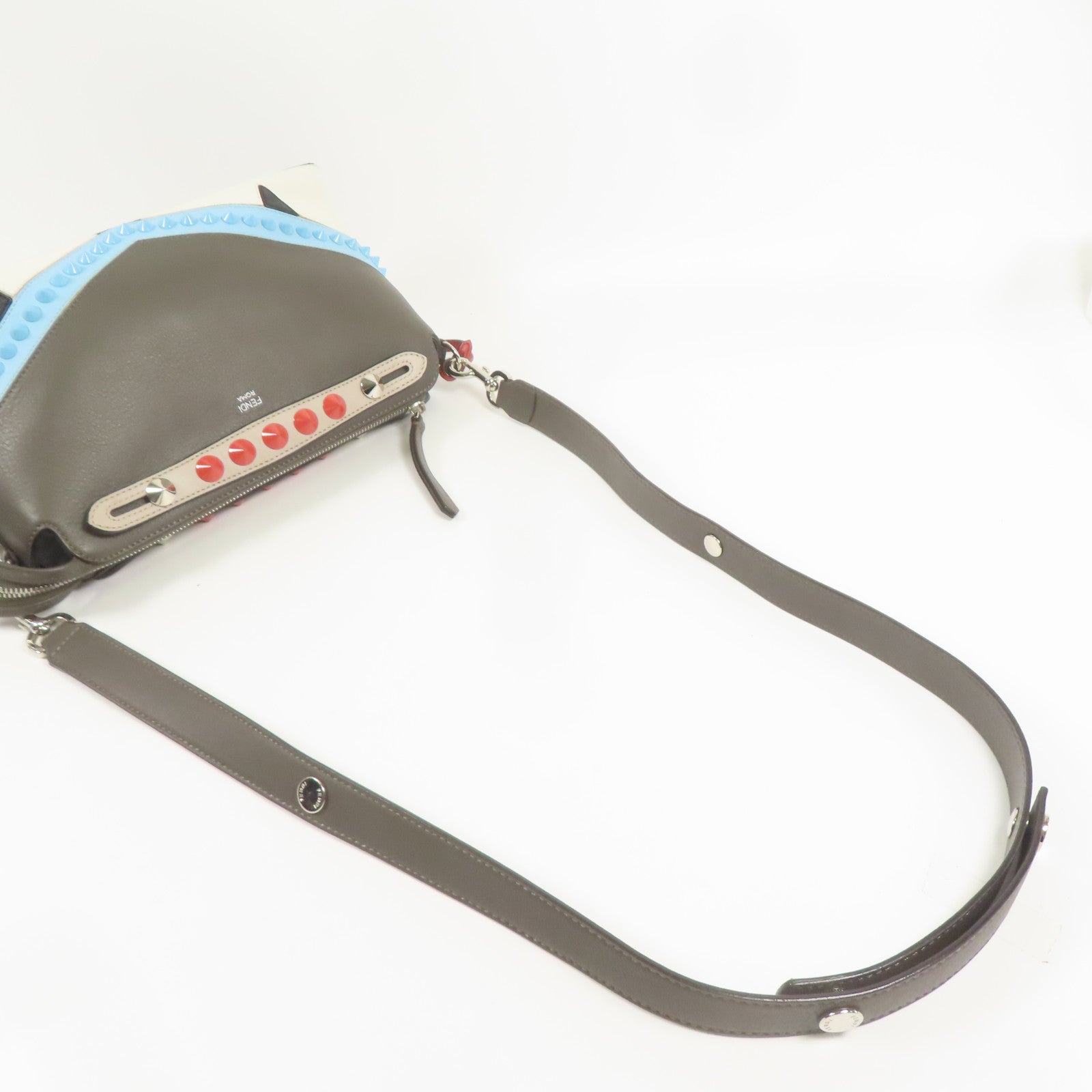 FENDI 牛皮皮革Shoulder Bag銀扣手挽肩背兩用袋