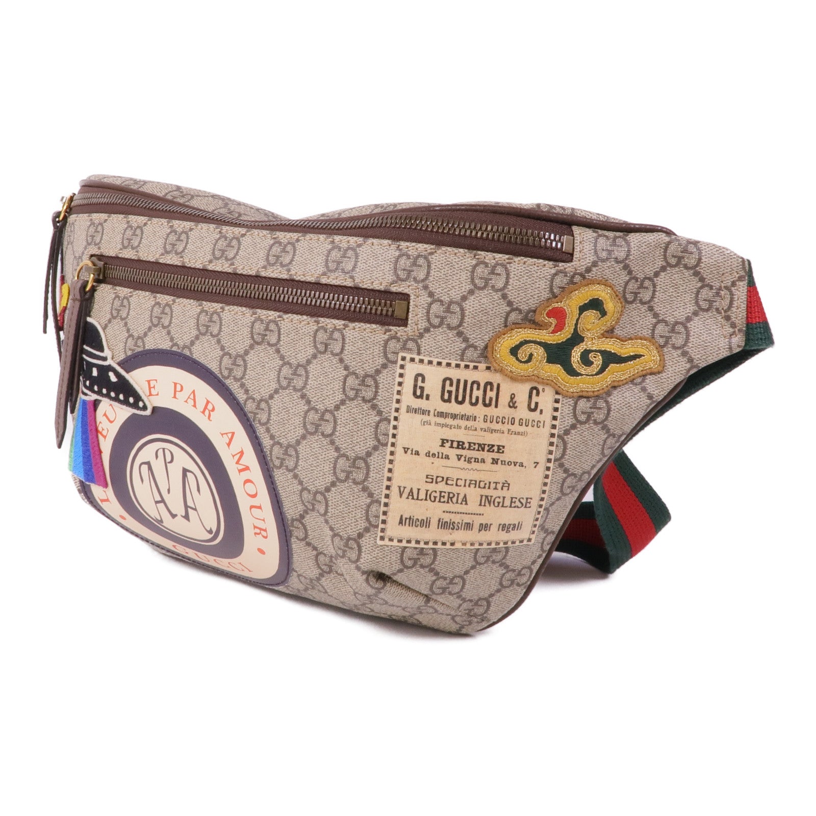 GUCCI 塗層帆布Waist Bag金扣腰包