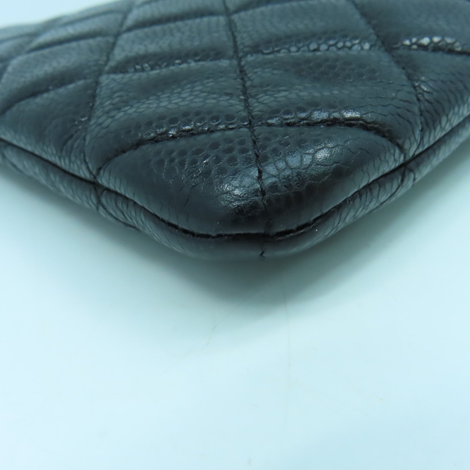 CHANEL 【激減優惠】菱格Caviar皮革Clutch Bag銀扣手拿包黑色