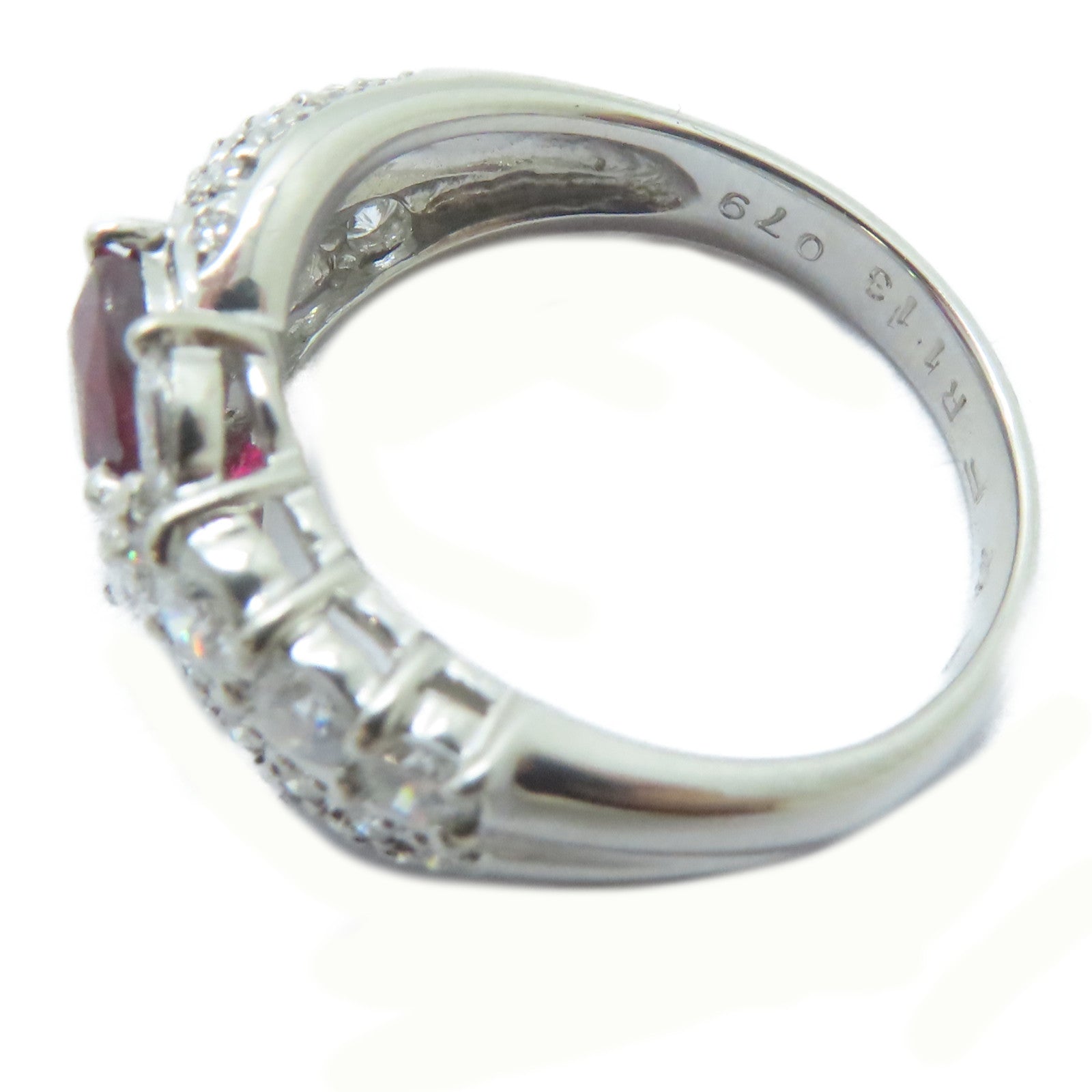 JEWELRY 【激減優惠】PT900鉑金Ruby Ring 1.13ct紅寶石/0.79ct鑚石戒指US#6