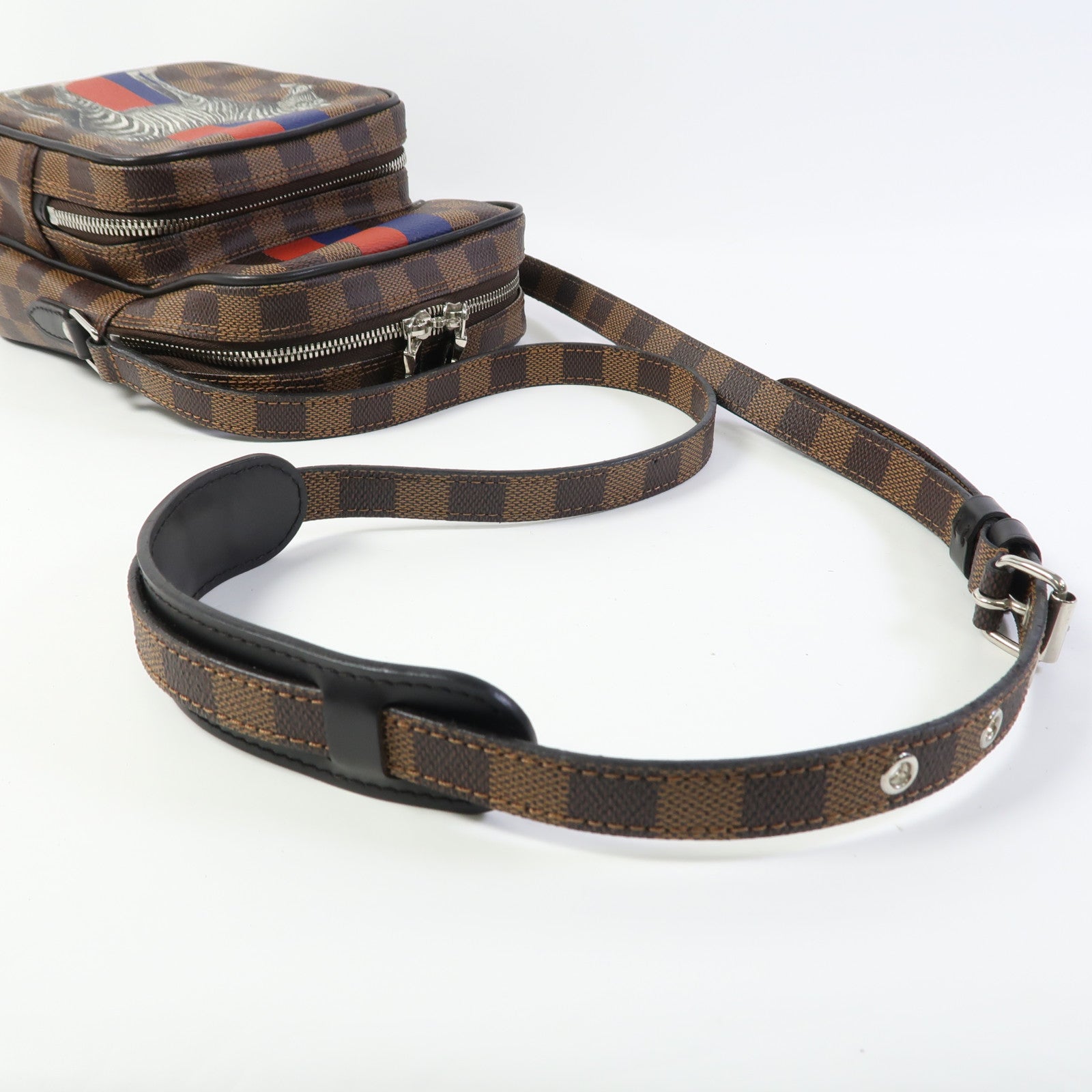 LOUIS VUITTON Damier Amazon Chapman Limited Edition銀扣肩背袋