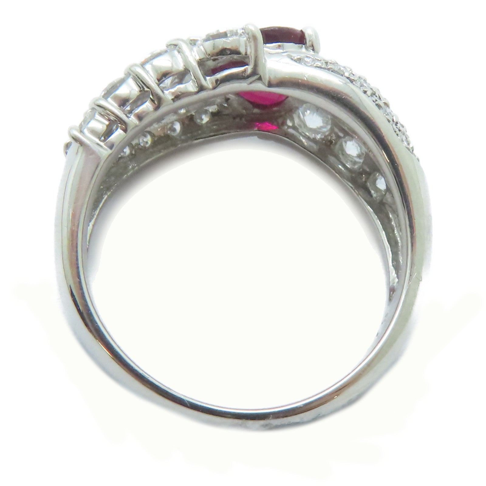 JEWELRY 【激減優惠】PT900鉑金Ruby Ring 1.13ct紅寶石/0.79ct鑚石戒指US#6