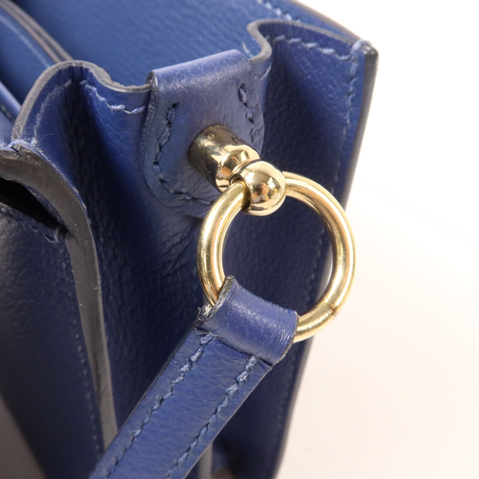 HERMES Evercolor皮革Roulis Mini肩背袋Bleu Brighton