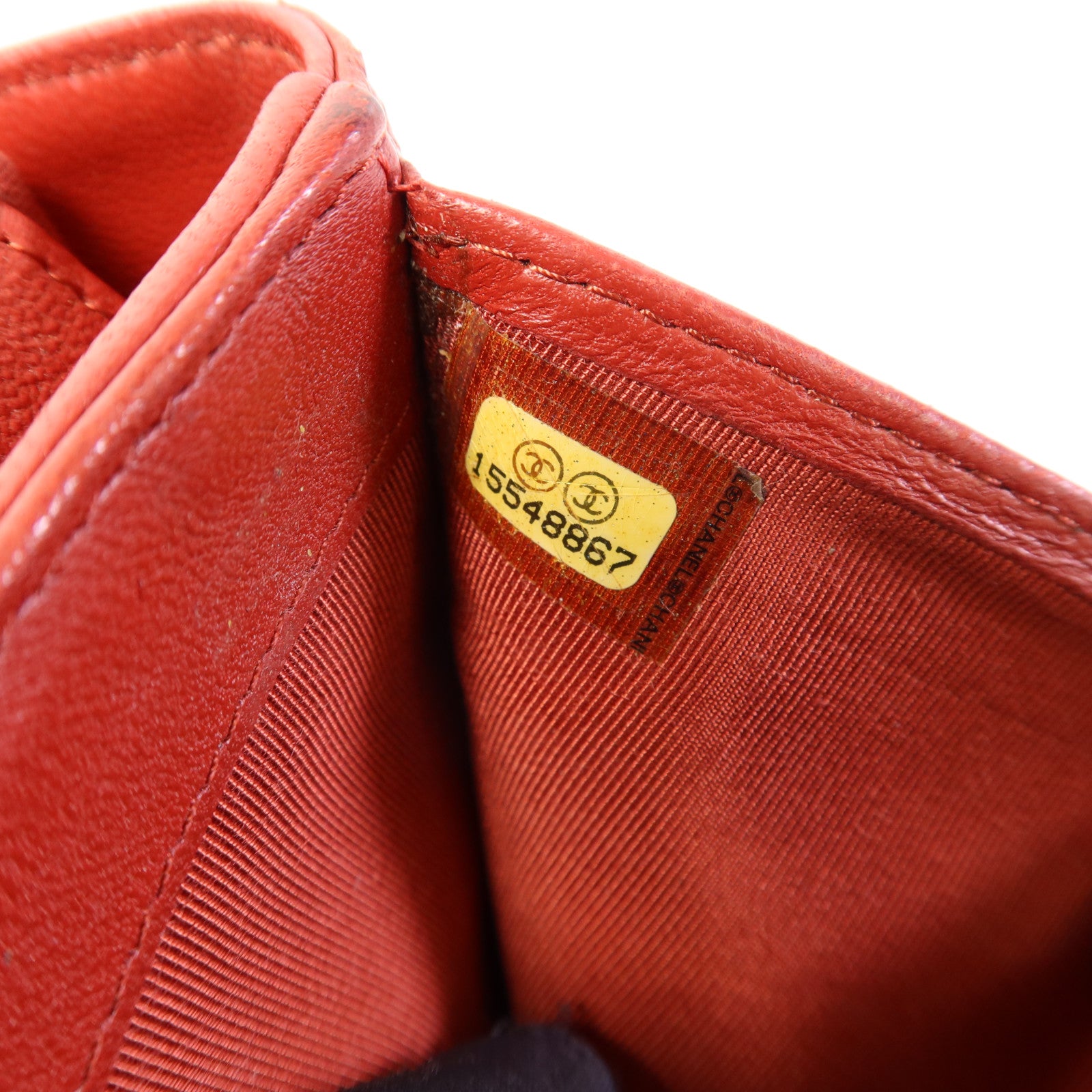 CHANEL 羊皮皮革Bifold Wallet銀扣錢包