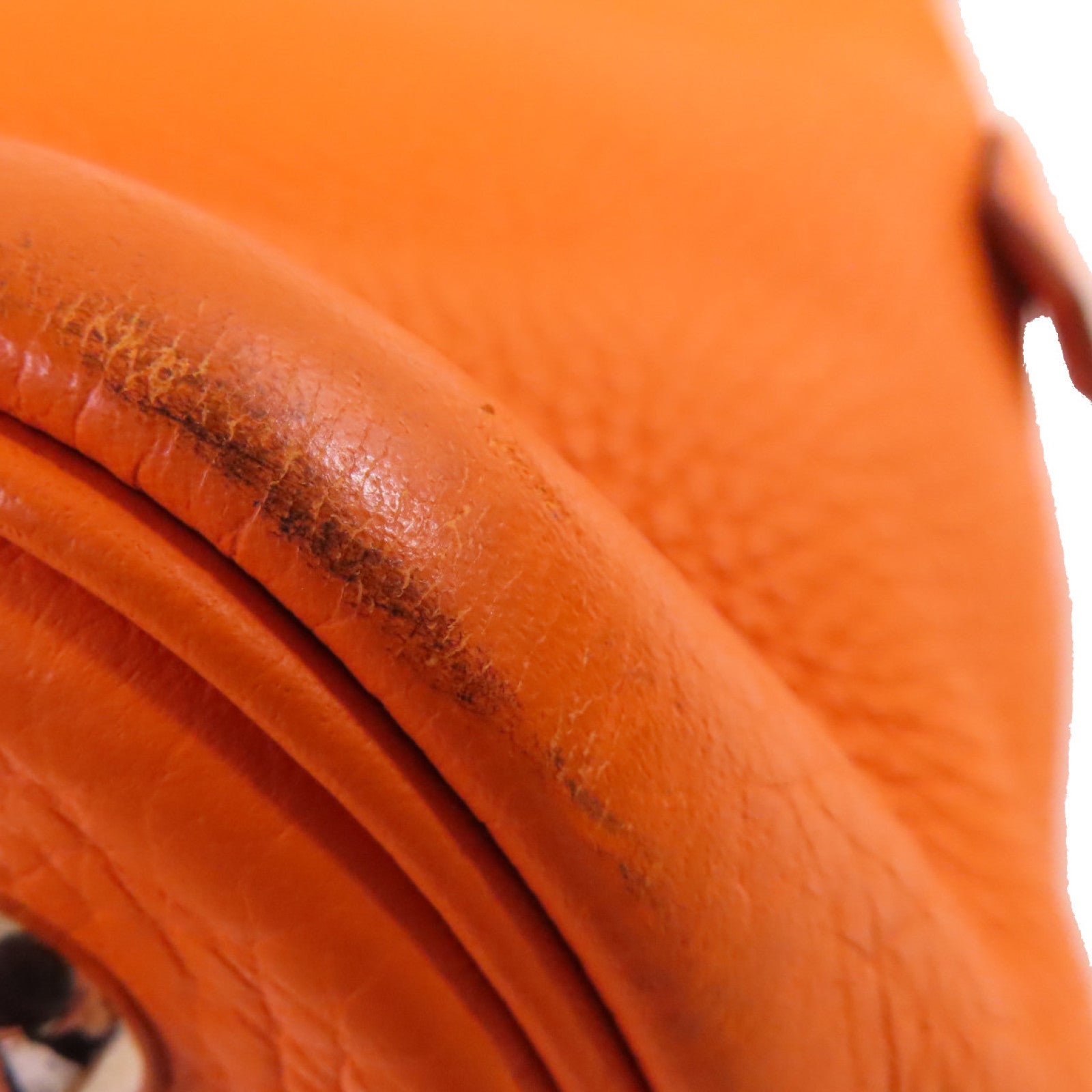 HERMES PHW Bolide 31 Handbag Shoulder Bag Clemence Leather Orange