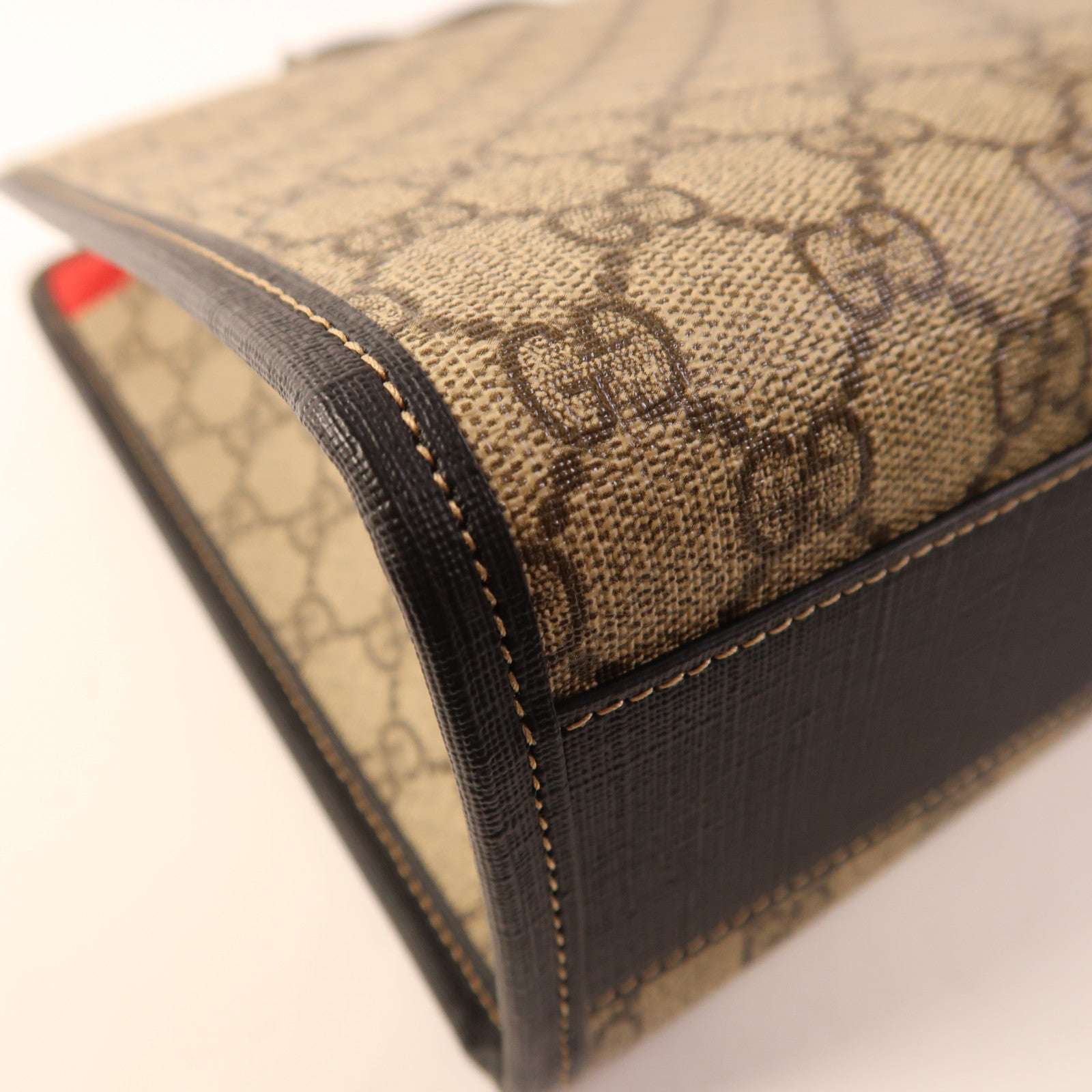 GUCCI 塗層帆布Handbag銀扣手挽袋