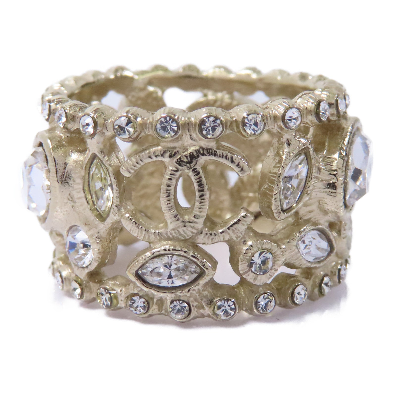CHANEL 金屬Ring戒指金色US#6.75