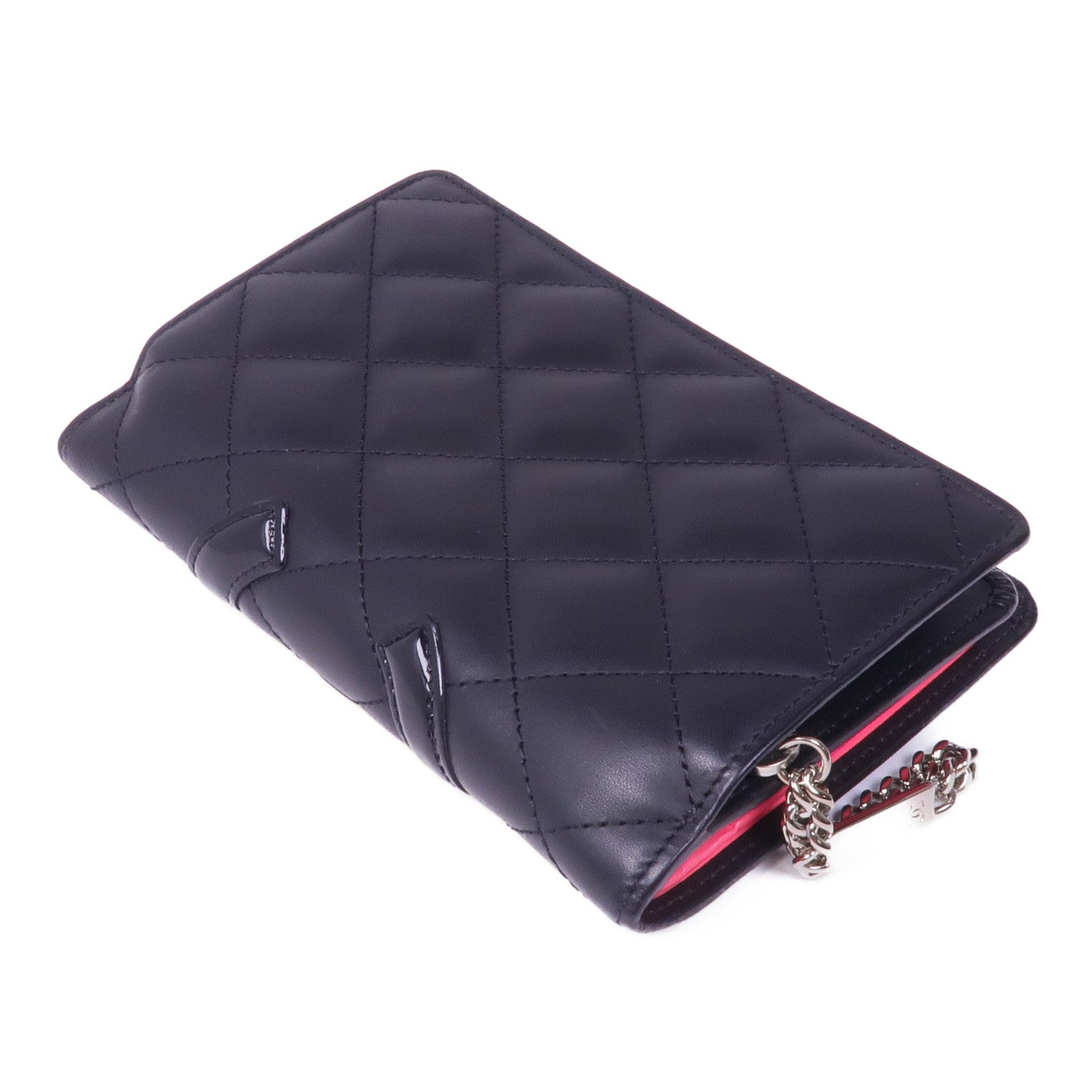 CHANEL 牛皮皮革Cambon Wallet銀扣錢包