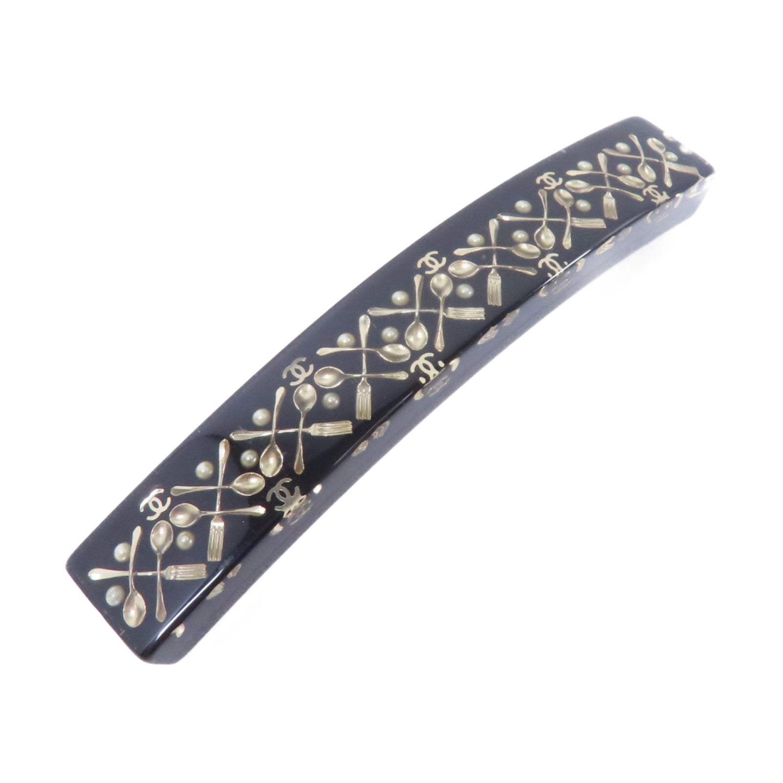 CHANEL PVC Hair Clip髮夾黑色