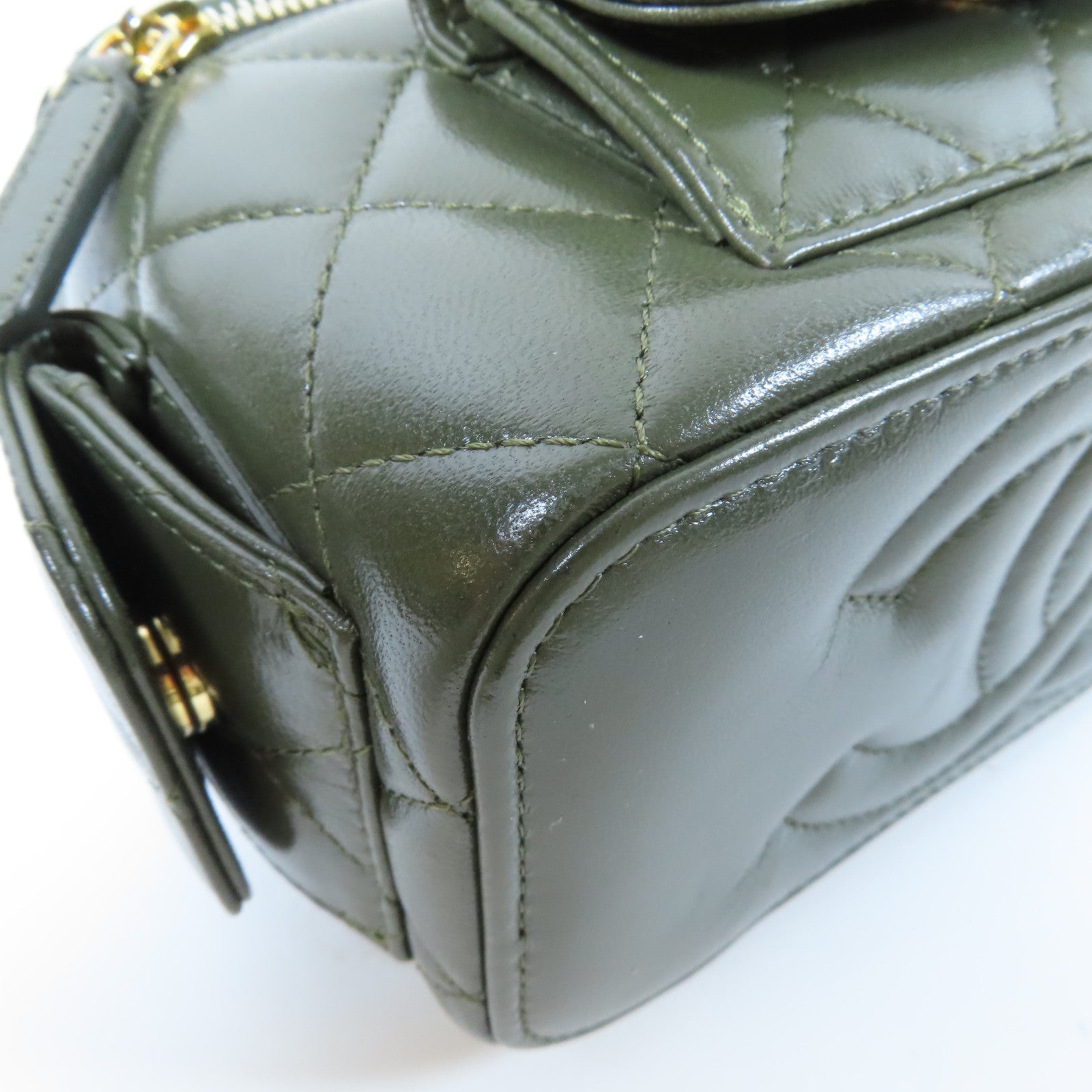 CHANEL 【激減優惠】菱格牛皮皮革Chain Shoulder Bag金扣鏈帶肩背袋綠色