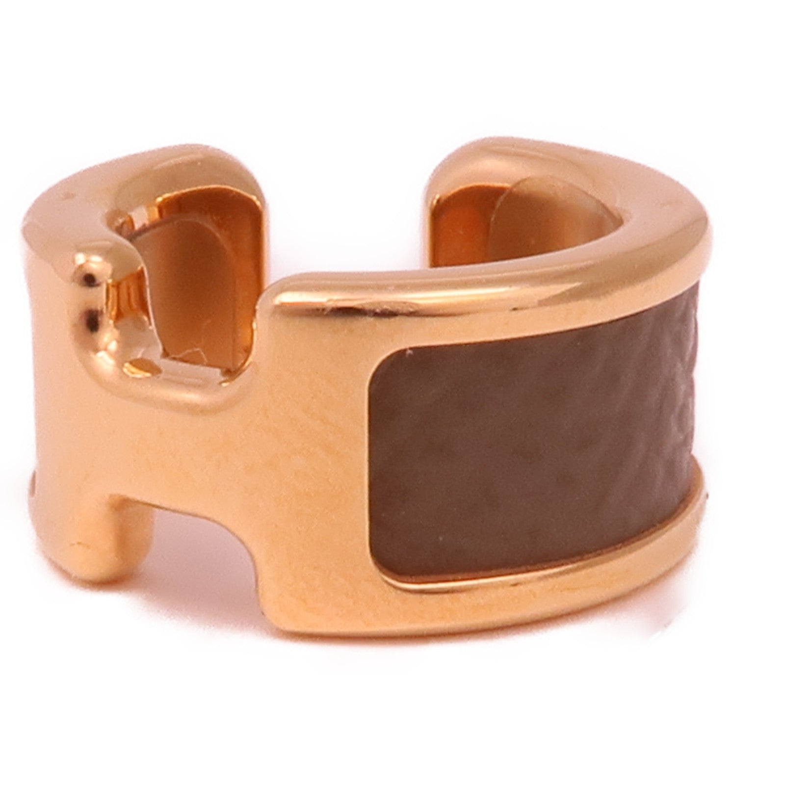 HERMES Madame皮革Olympe Ear Cuff耳夾18 Etoupe