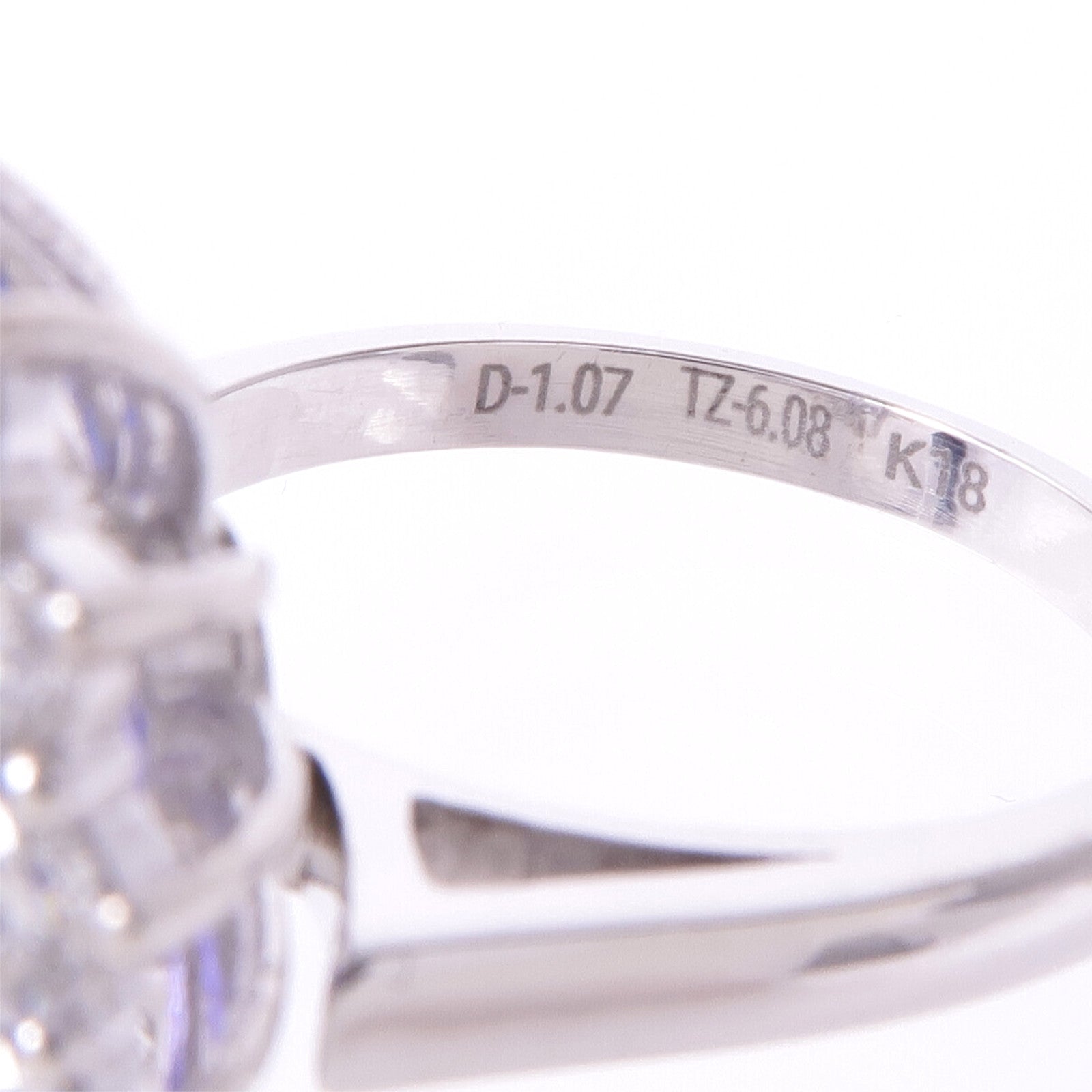 JEWELRY 【激減優惠】18K白金Tanzanite Diamond Ring坦桑石/鑽石戒指US#6.75