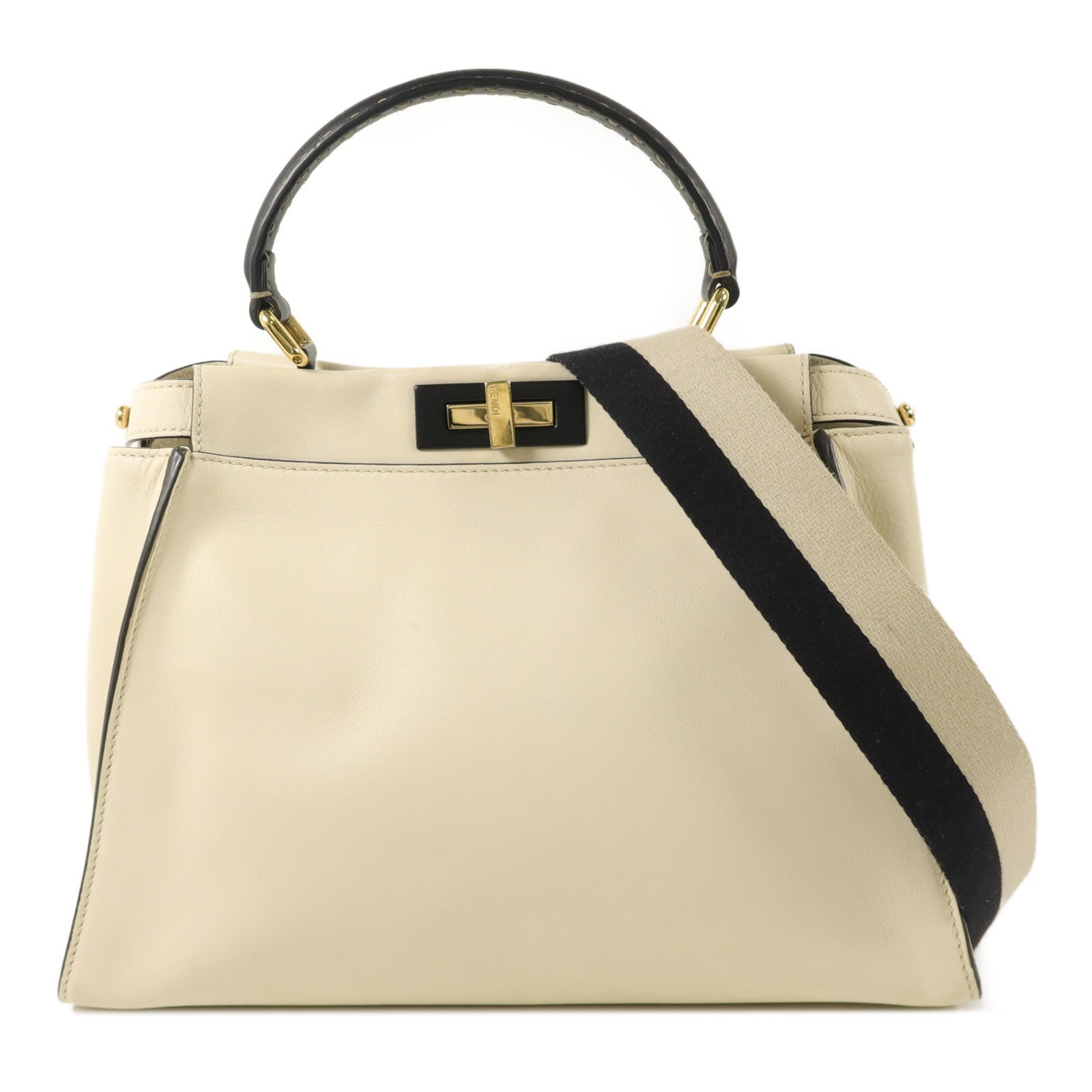 FENDI 牛皮皮革Peekaboo Medium手挽肩背兩用袋