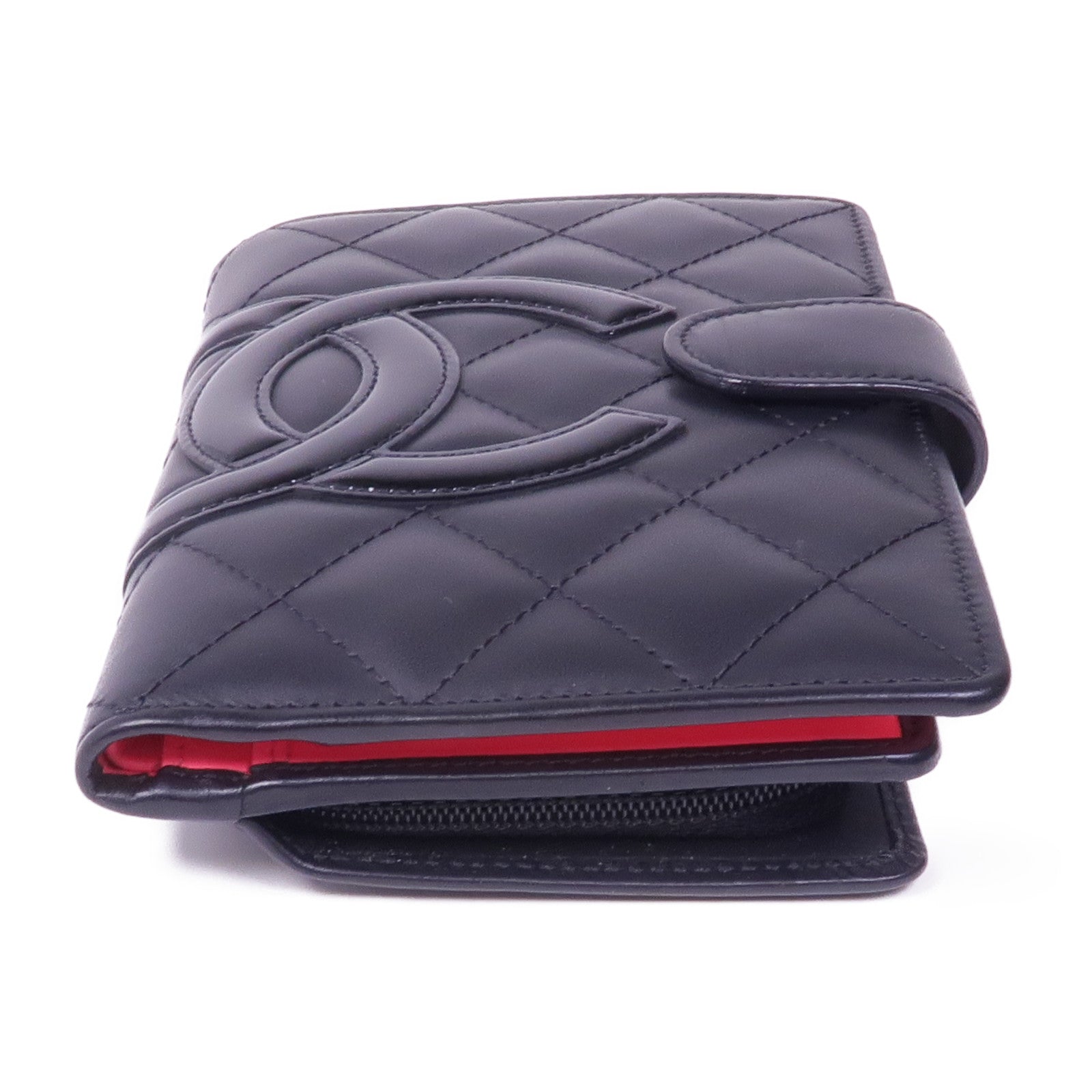 CHANEL 牛皮皮革Cambon Wallet銀扣錢包