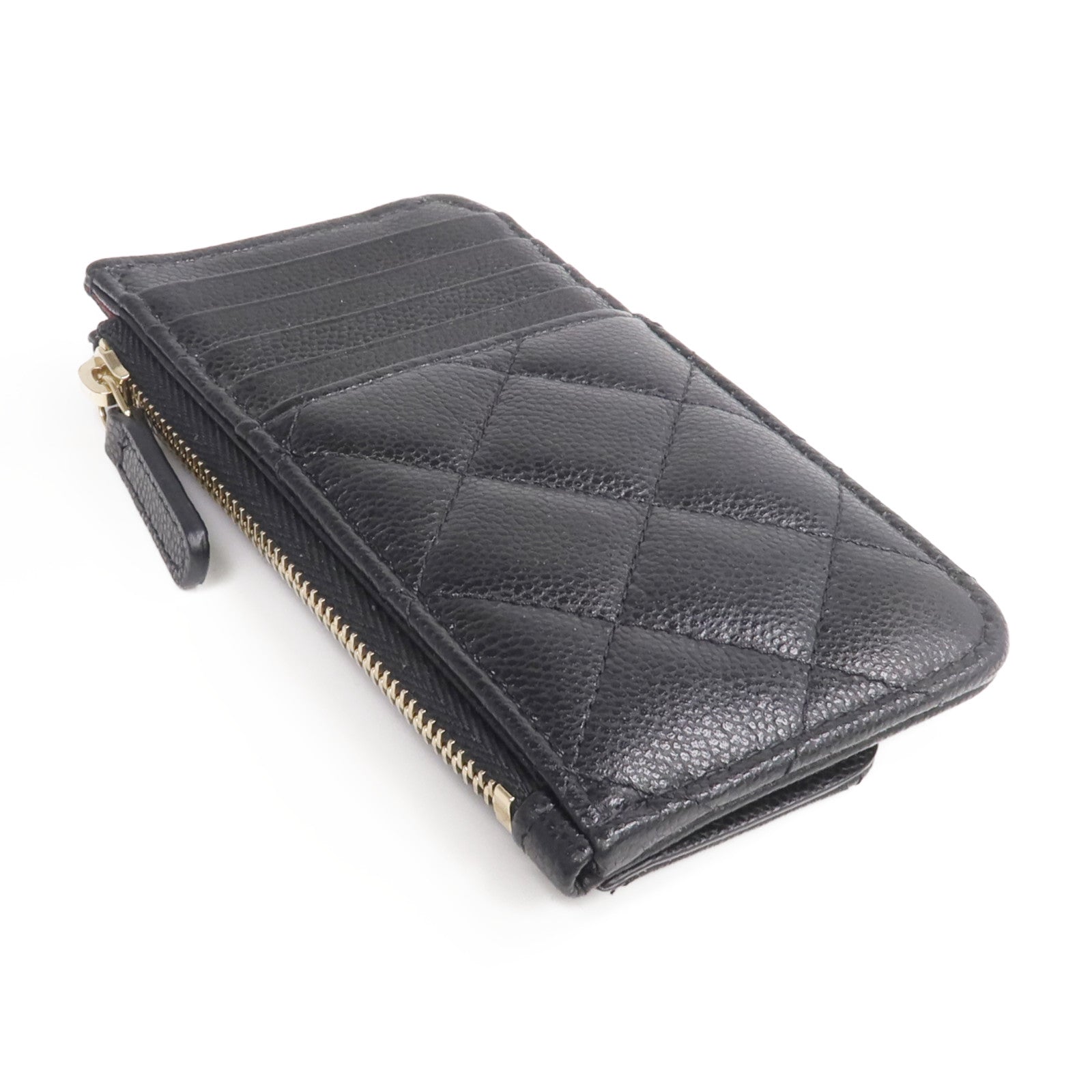 CHANEL 牛皮皮革Classic Zipped Card Holder金扣卡片套
