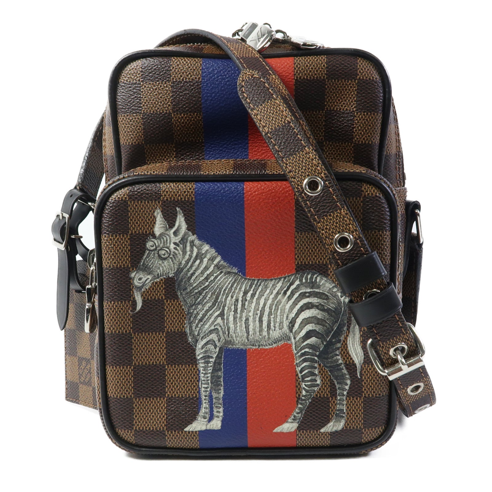 LOUIS VUITTON Damier Amazon Chapman Limited Edition銀扣肩背袋