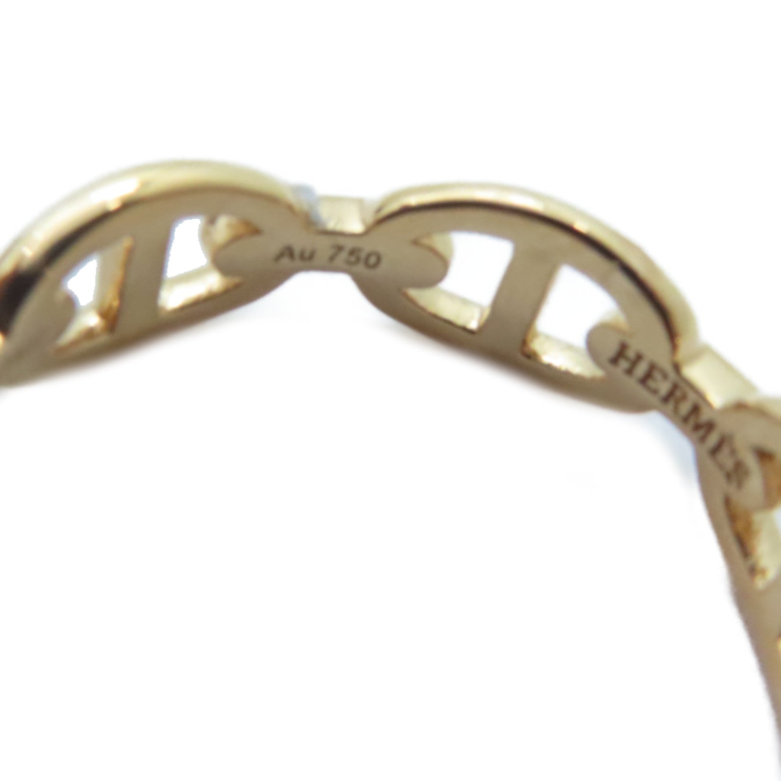 HERMES 18K玫瑰金Chaine D'ancre Enchainee Ring戒指HERMES#58/US#8.25