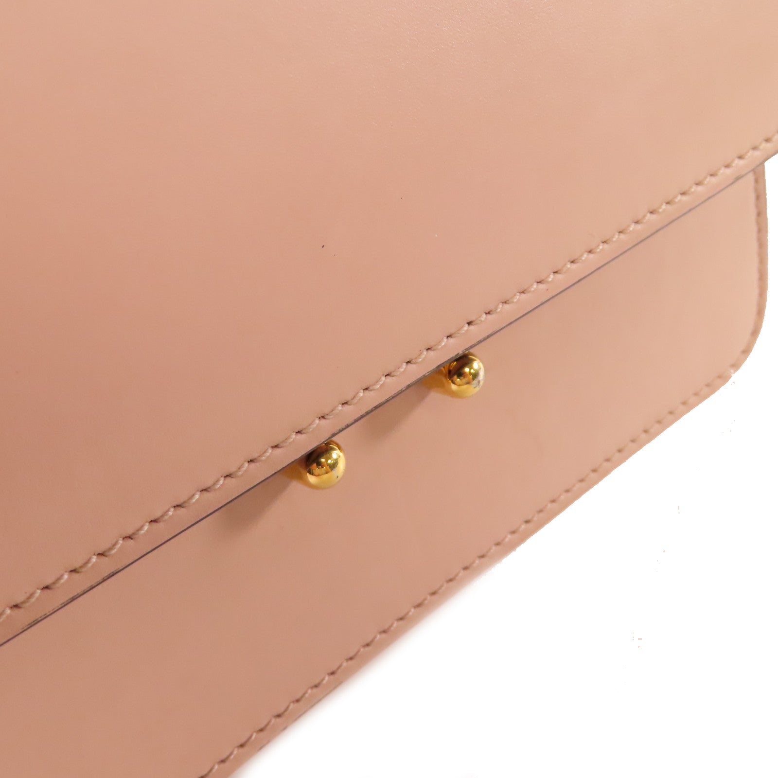 MARNI 牛皮皮革Shoulder Bag金扣肩背袋粉紅色