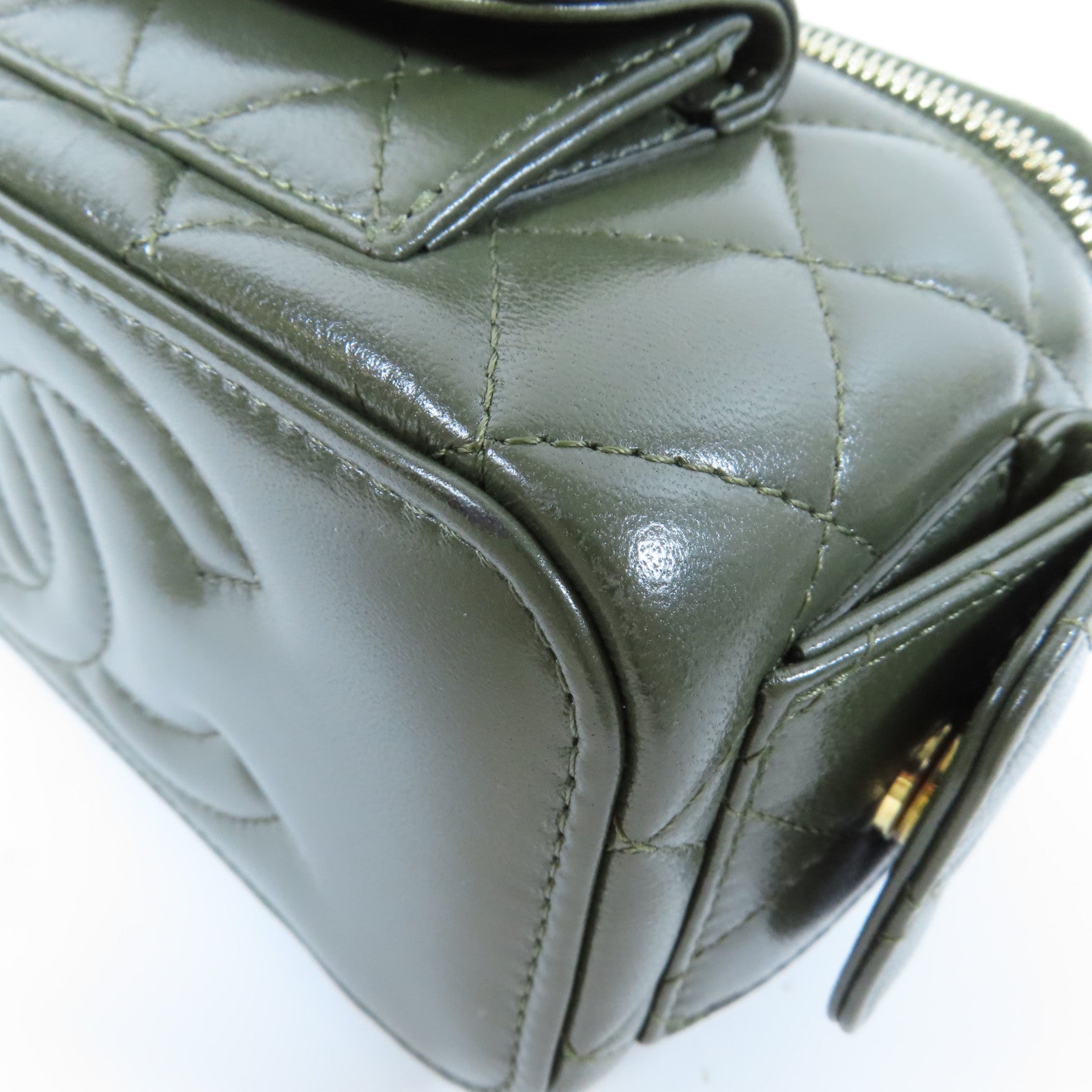 CHANEL 【激減優惠】菱格牛皮皮革Chain Shoulder Bag金扣鏈帶肩背袋綠色