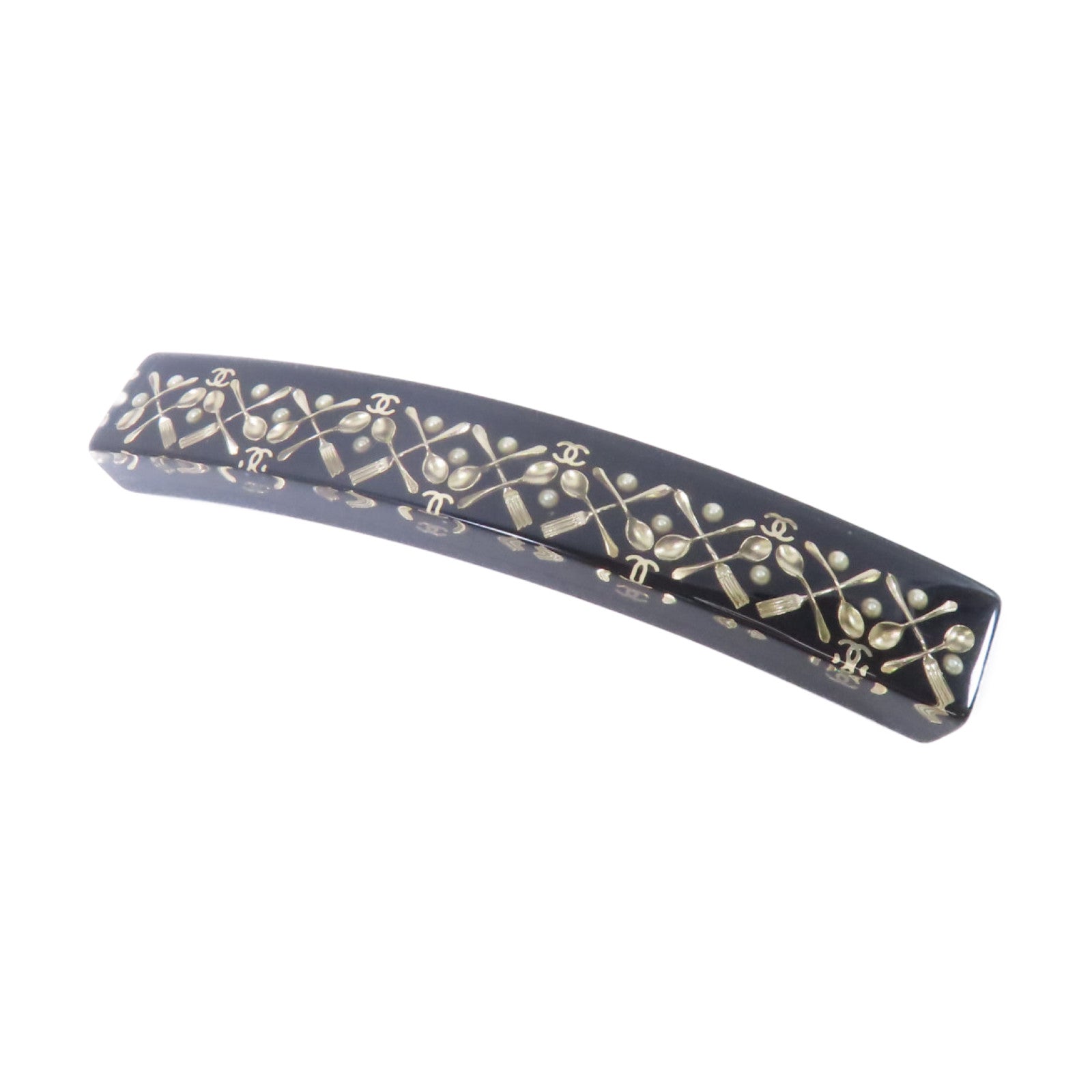 CHANEL PVC Hair Clip髮夾黑色
