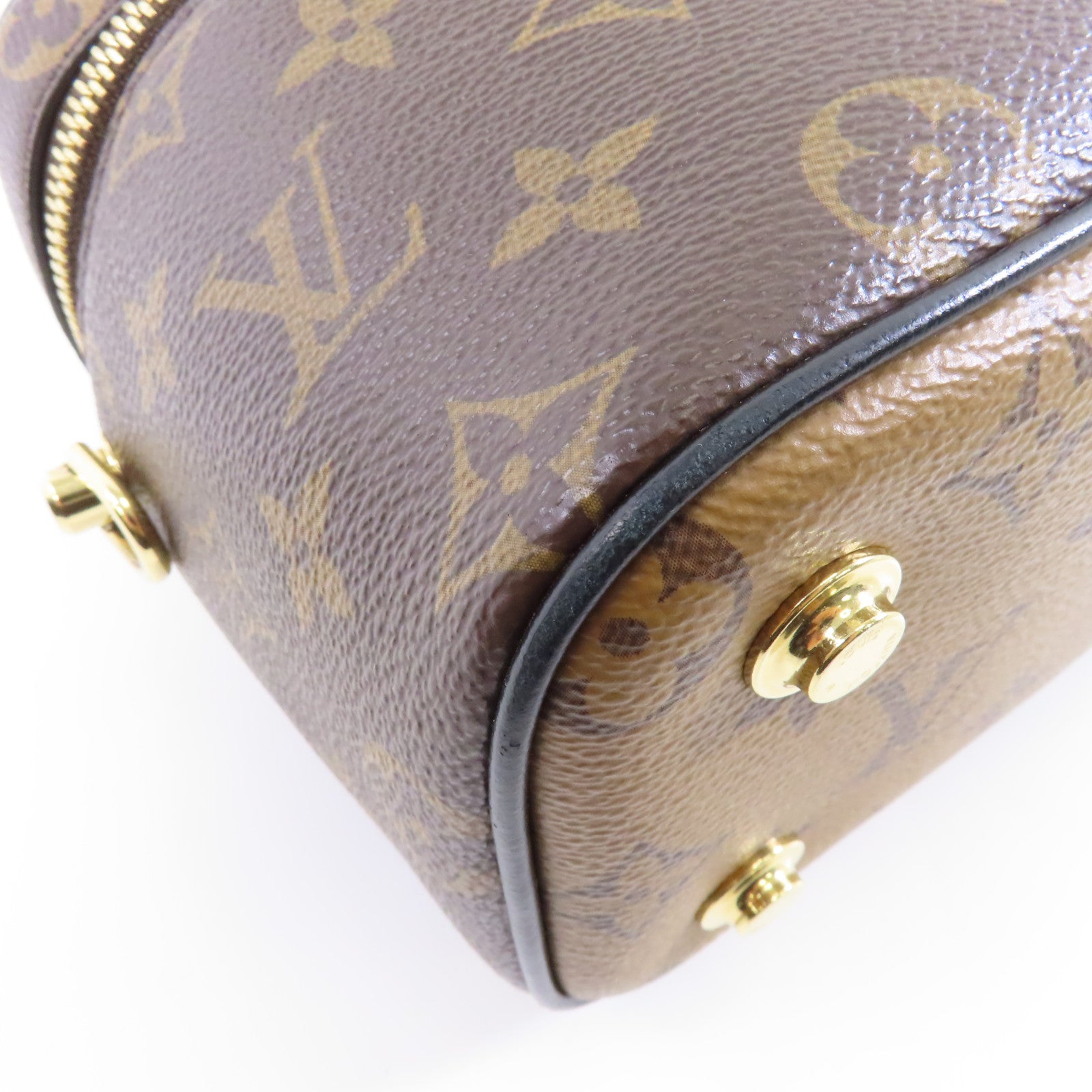 LOUIS VUITTON Monogram Vanity PM金扣手挽肩背兩用袋啡色