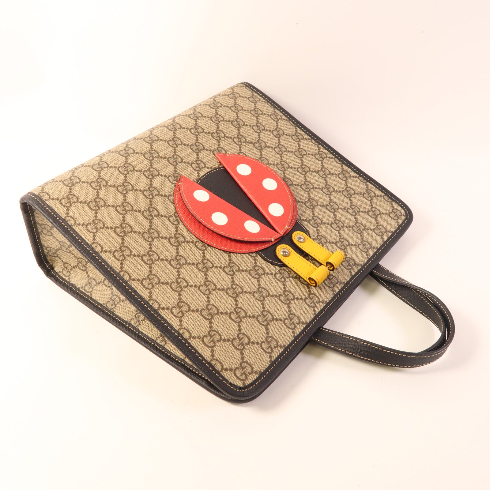 GUCCI 塗層帆布Handbag銀扣手挽袋