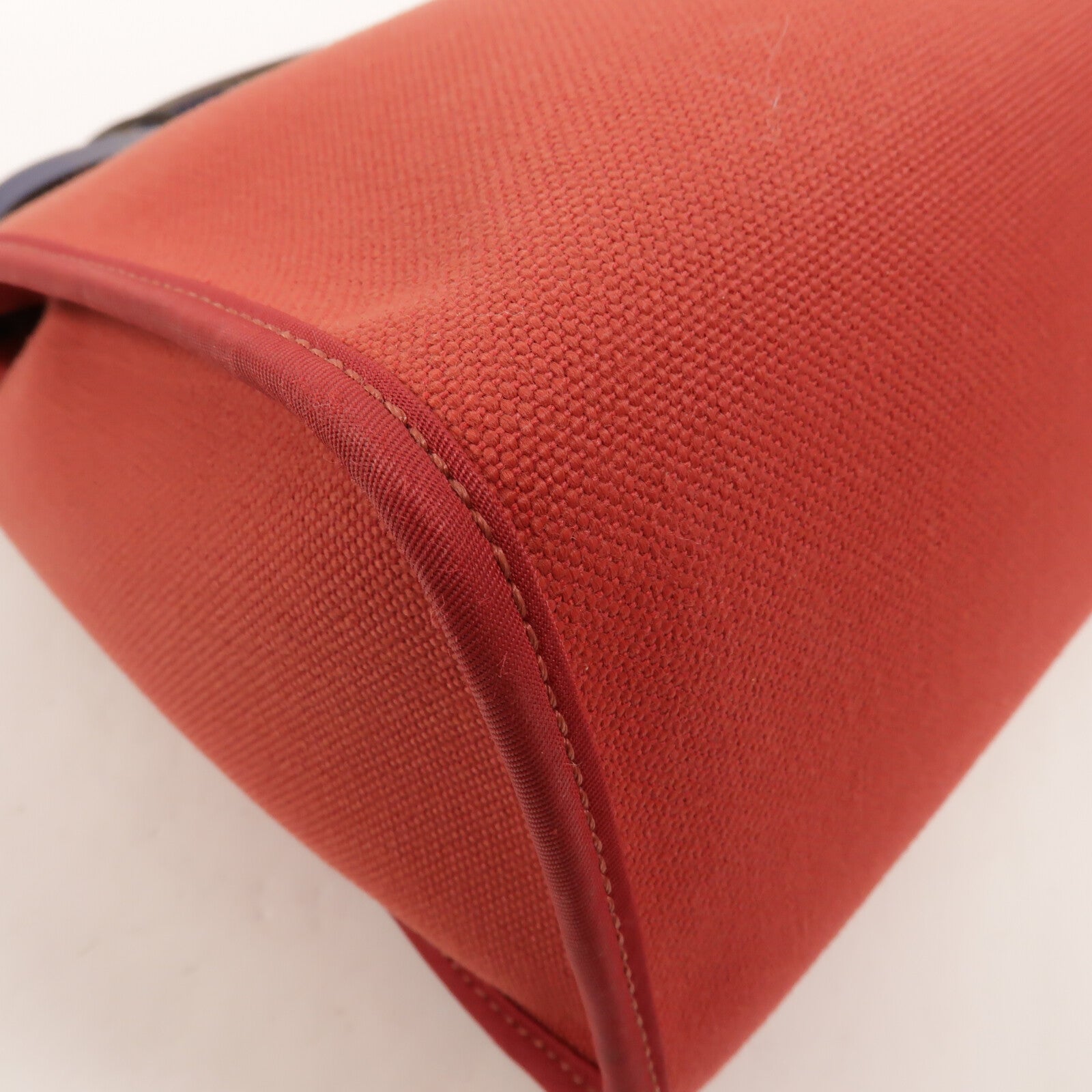 HERMES 帆布Herbag PM手挽肩背兩用袋Rouge Grenat/Bleu Saphir
