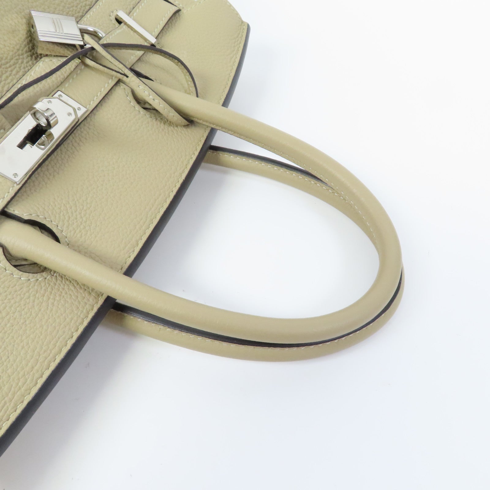 HERMES Togo皮革Birkin 30銀扣手挽袋Trench風衣灰色