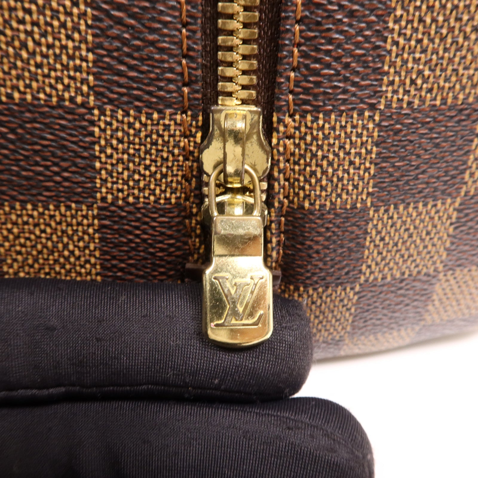 LOUIS VUITTON Damier Ribera MM金扣手挽袋