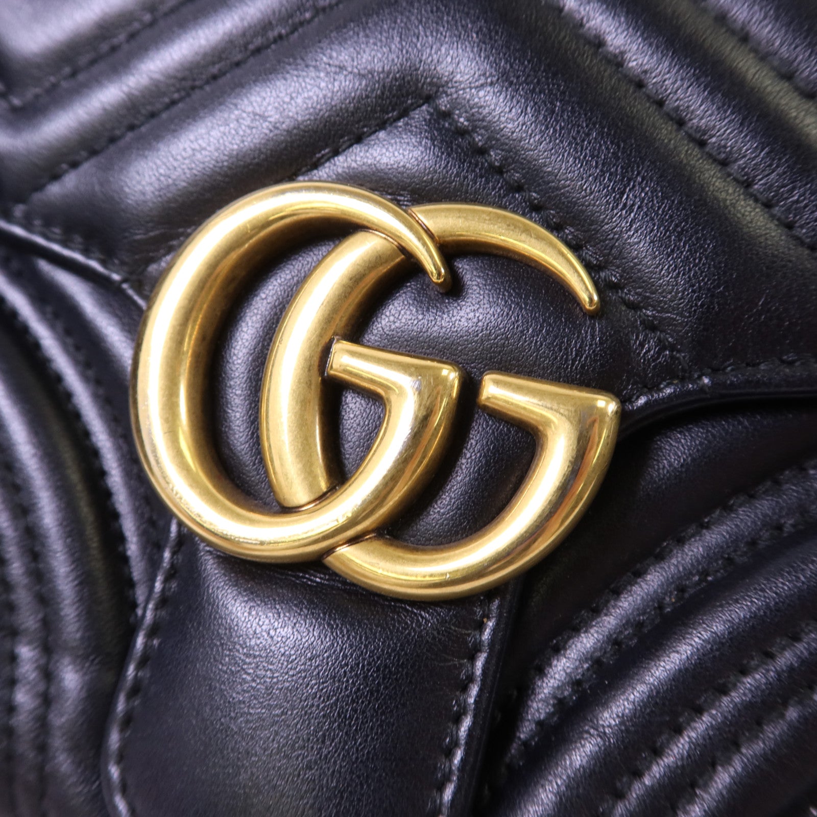 GUCCI 牛皮皮革GG Marmont金扣手挽肩背兩用袋