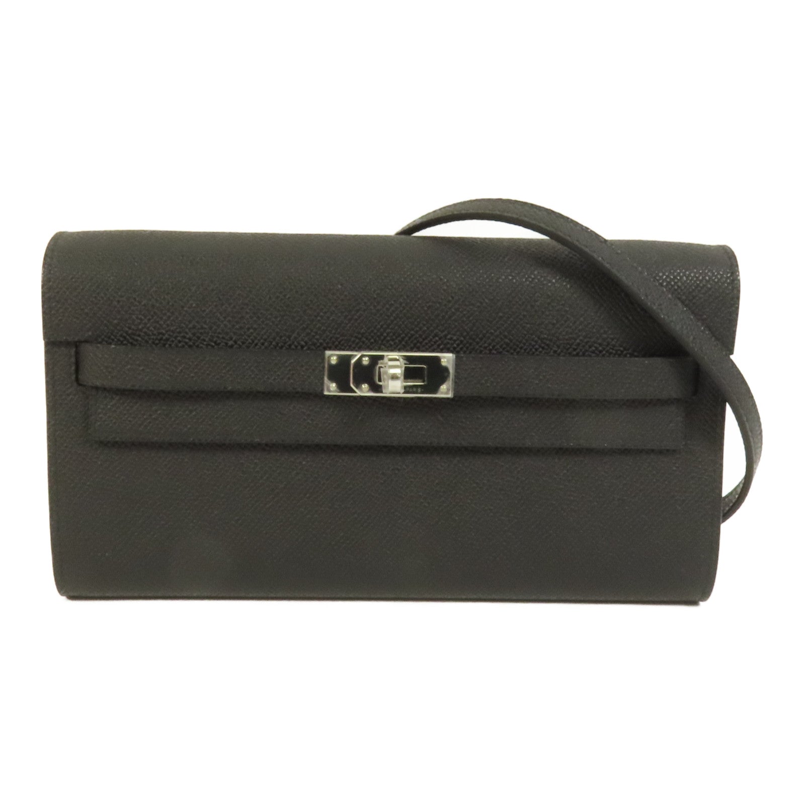 HERMES Epsom皮革Kelly To Go銀扣肩背袋