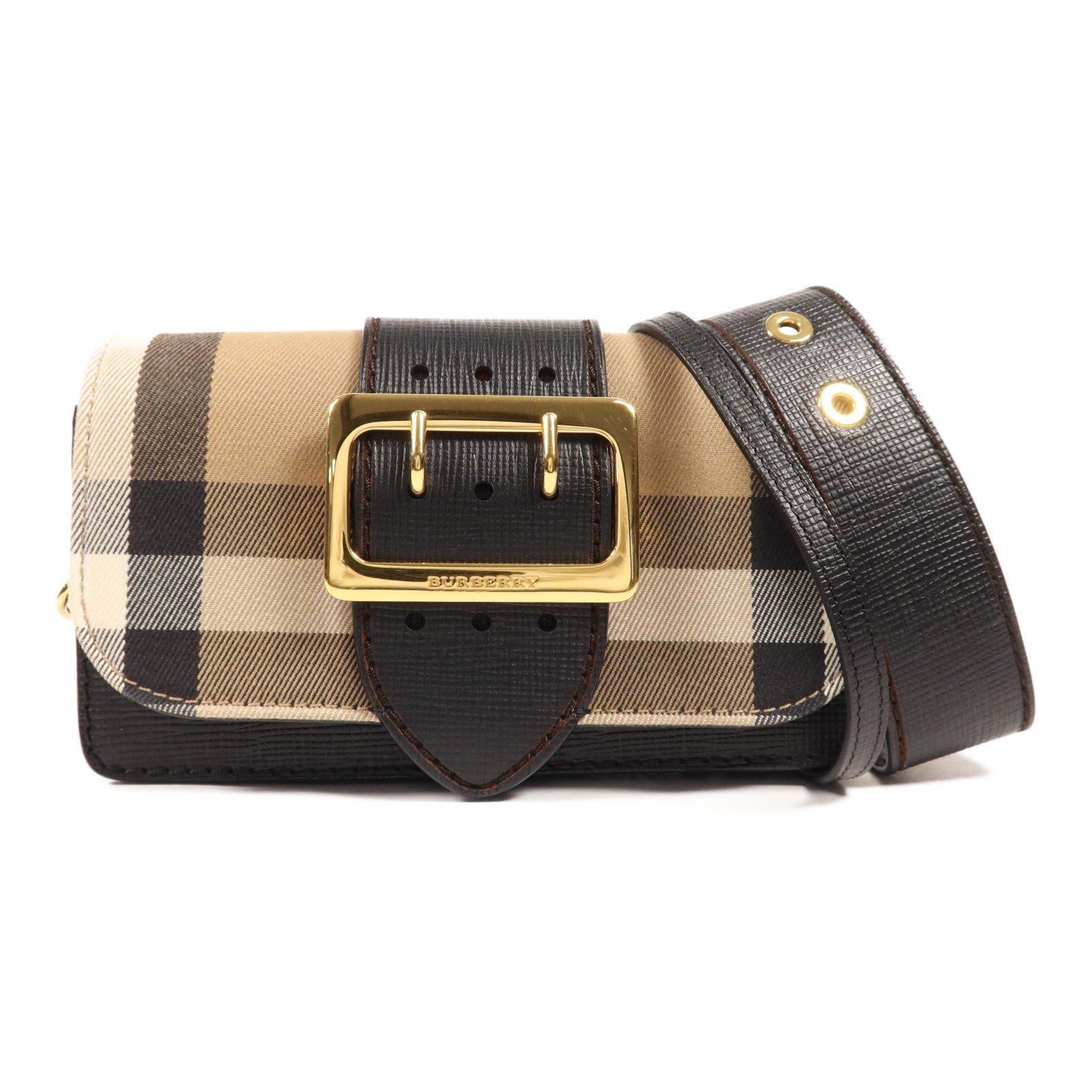BURBERRY 帆布Shoulder Bag金扣肩背袋