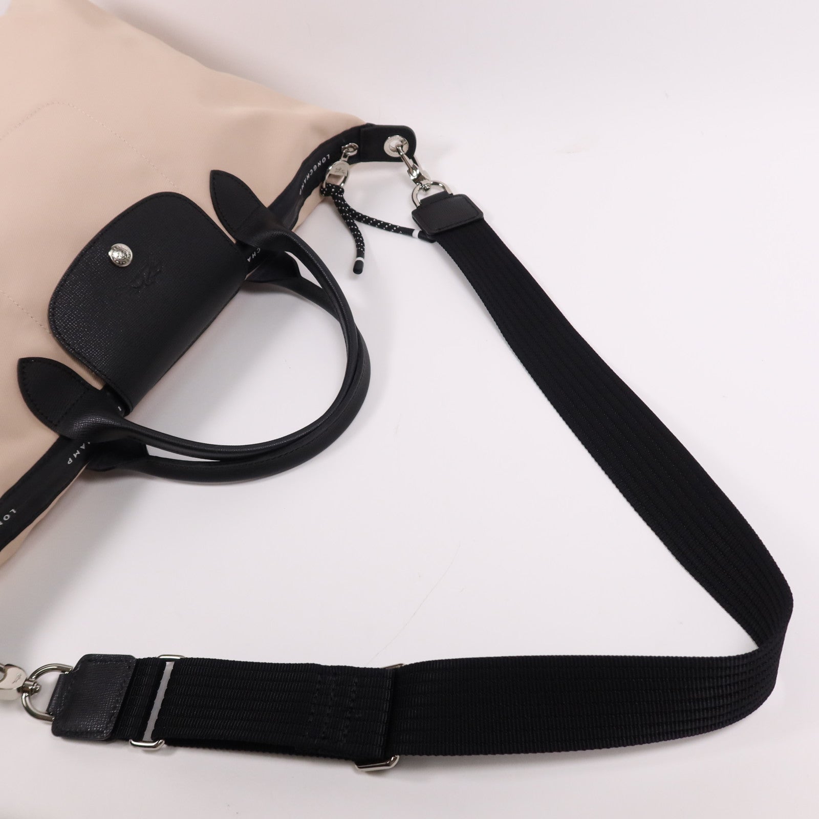 Longchamp 尼龍Shoulder Bag銀扣手挽肩背兩用袋