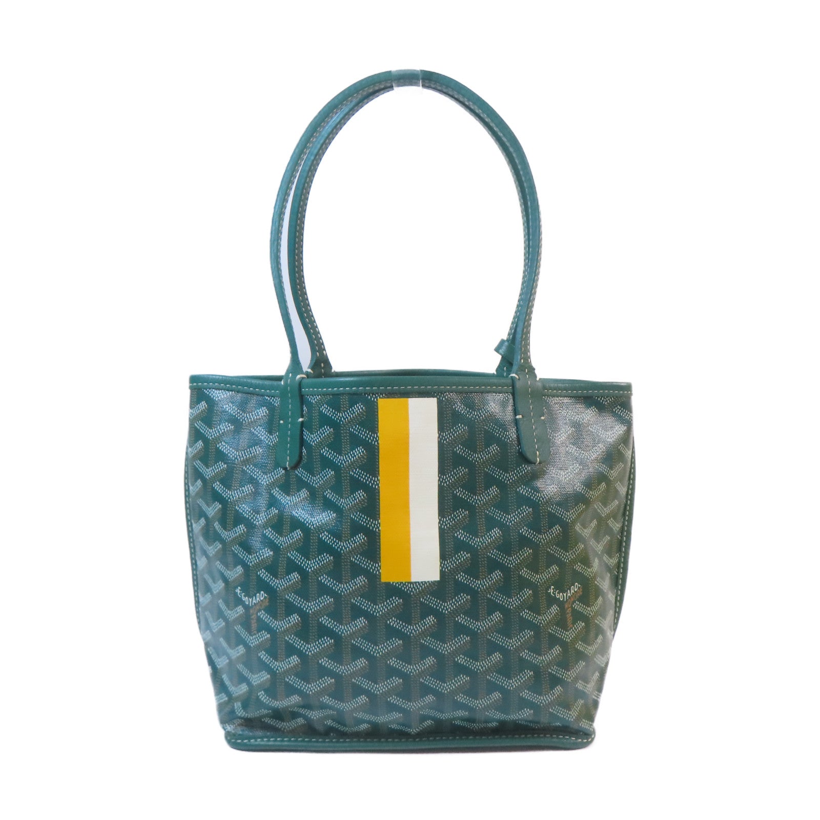 GOYARD 塗層帆布Anjou Mini Bag銀扣手挽袋綠色