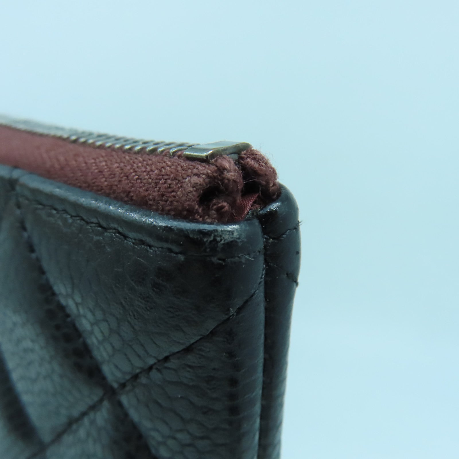 CHANEL 【激減優惠】菱格Caviar皮革Clutch Bag銀扣手拿包黑色